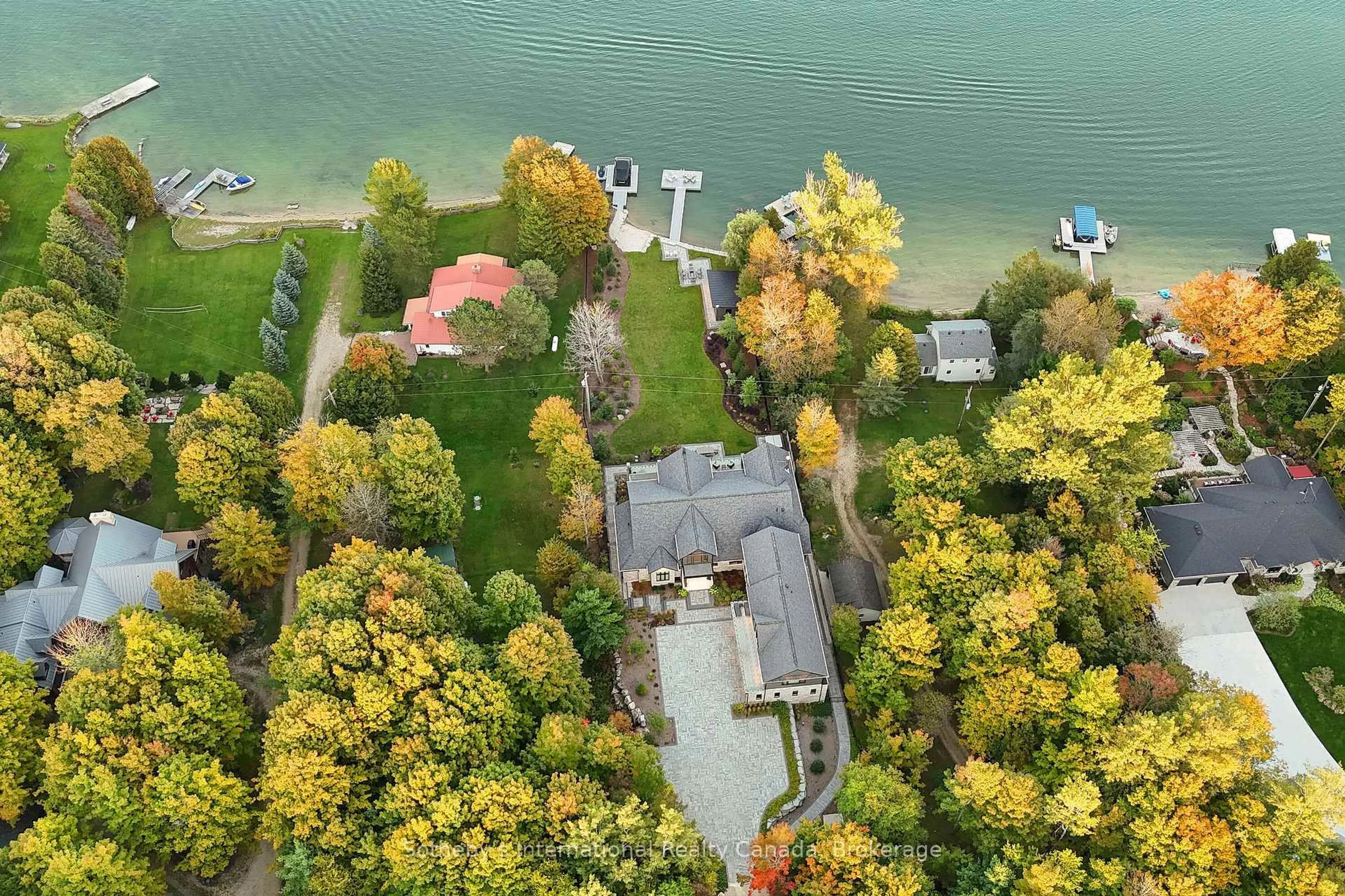 A pic from outside/outdoor area/front of a property/back of a property/a pic from drone, water/lake/river/ocean view for 194457 Grey 13 Rd, Grey Highlands Ontario N0C 1E0