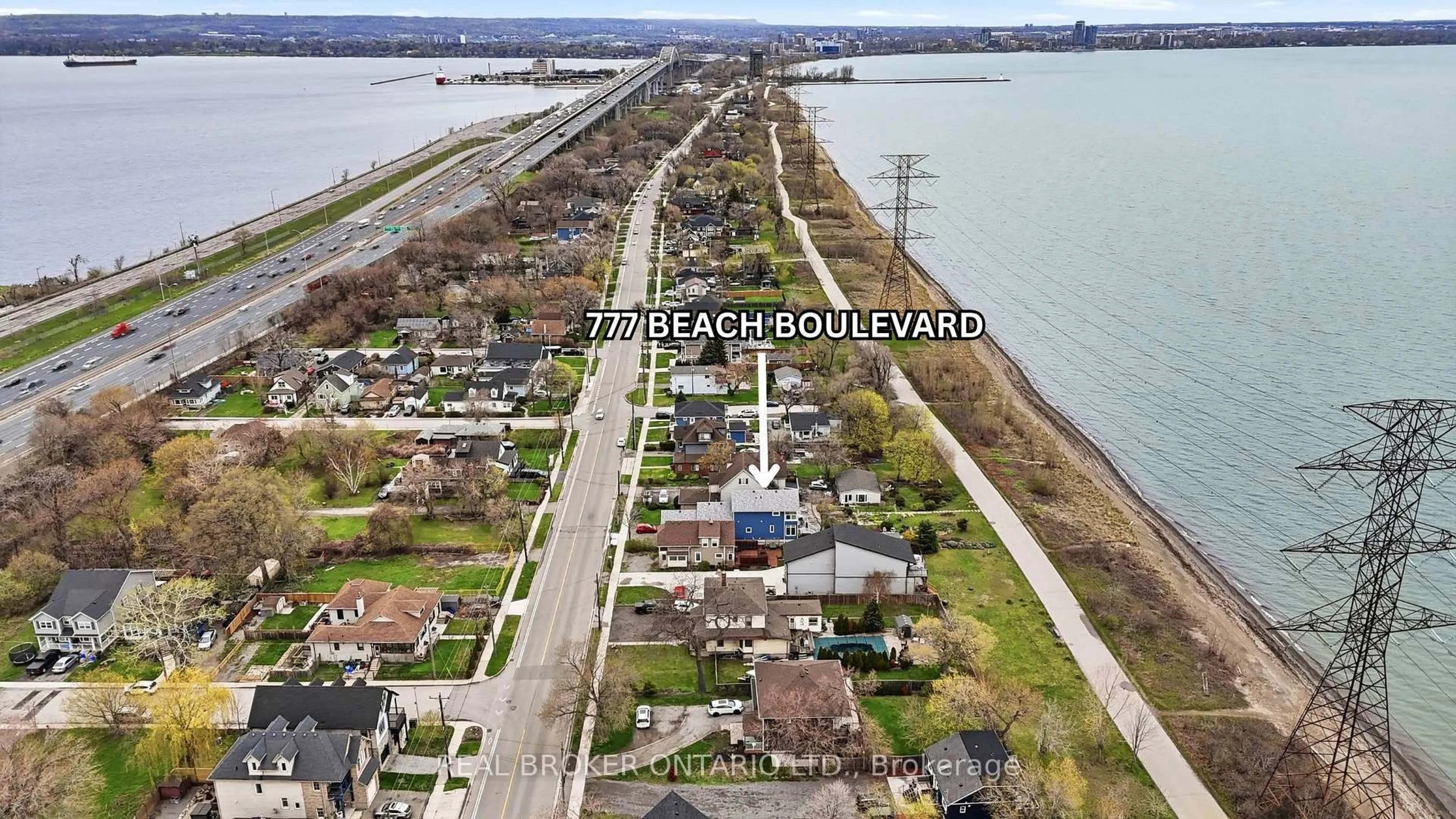 A pic from outside/outdoor area/front of a property/back of a property/a pic from drone, water/lake/river/ocean view for 777 Beach Blvd, Hamilton Ontario L8H 6Y5