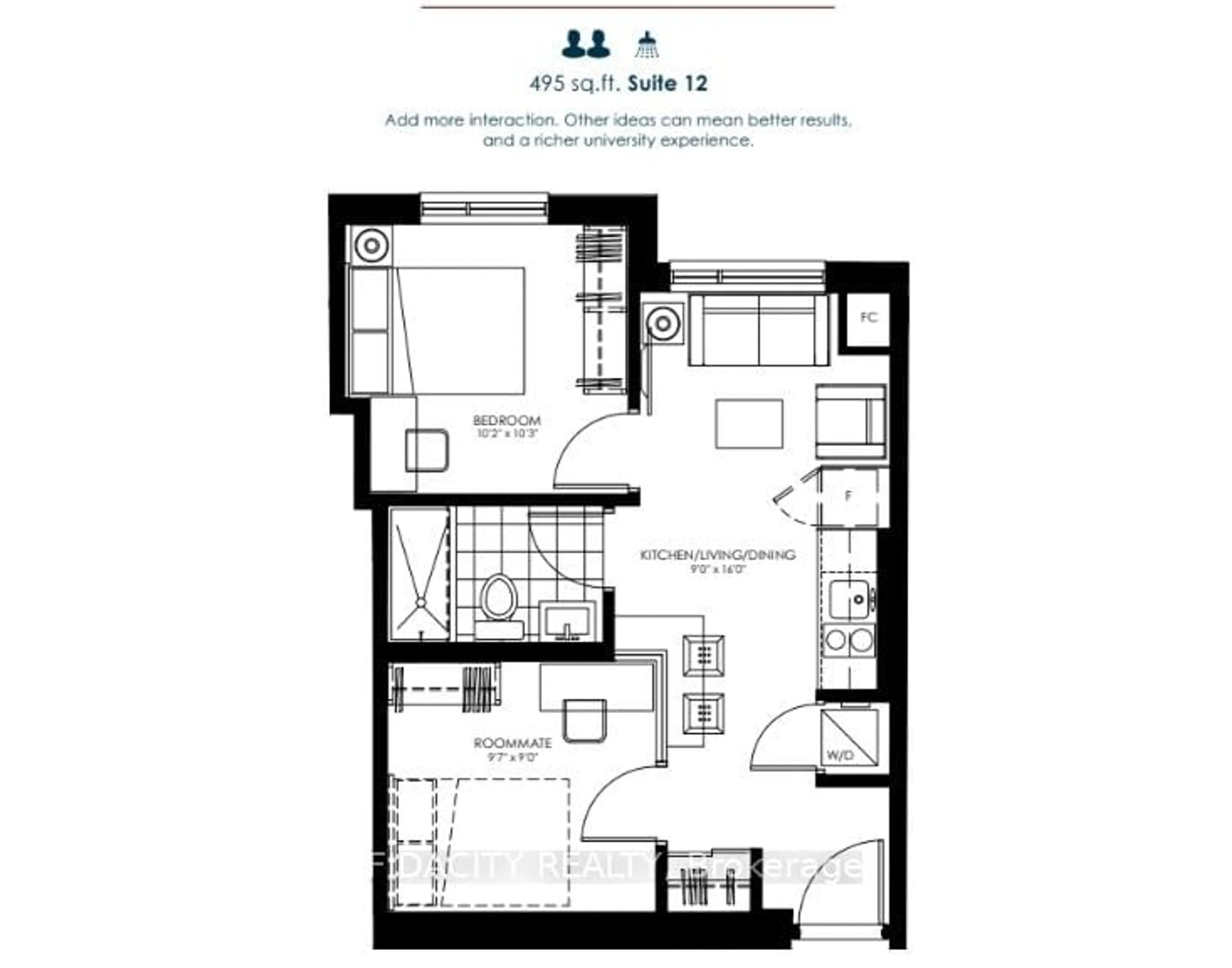 Floor plan for 105 Champagne Ave #2912, Ottawa Ontario K1S 5E5