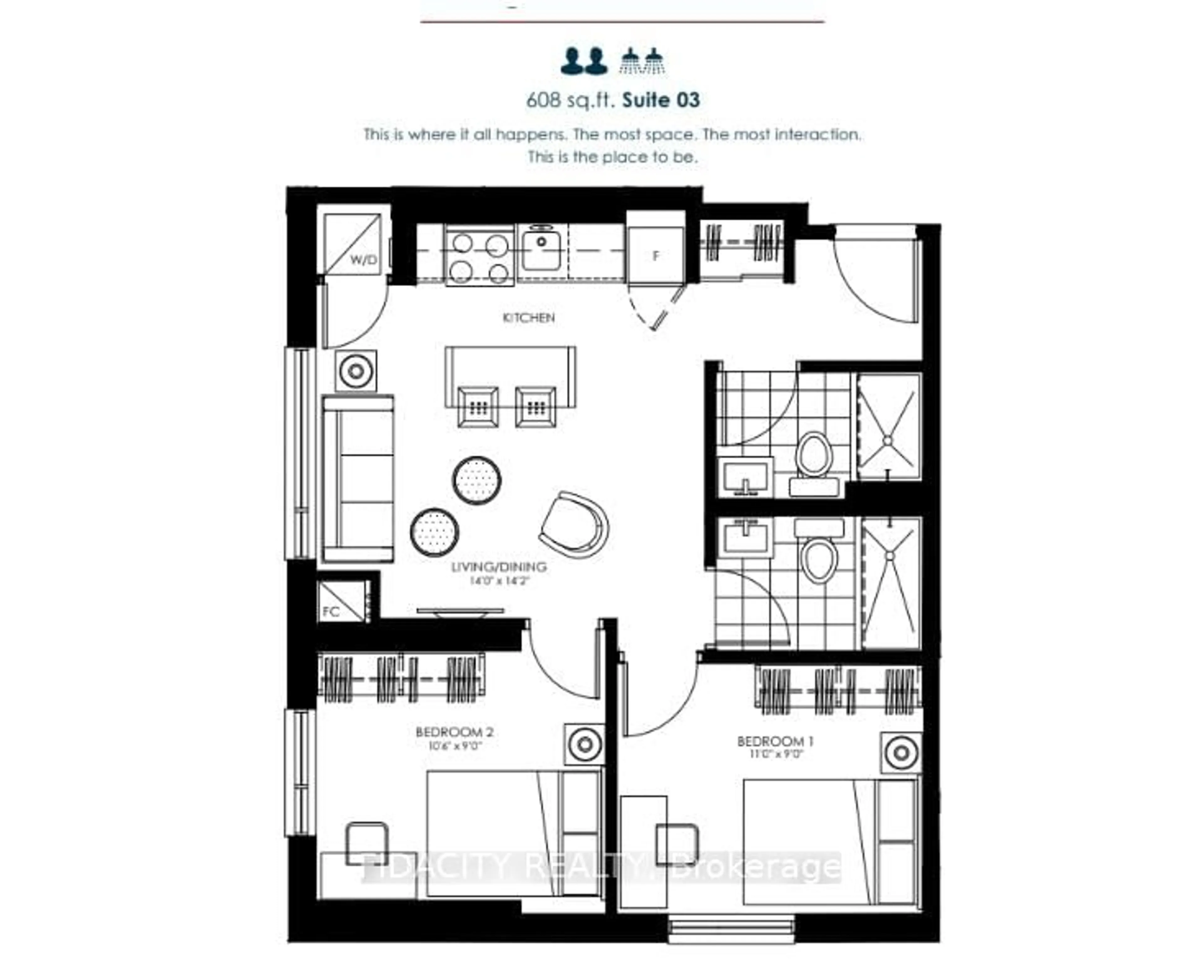 Floor plan for 105 Champagne Ave #303, Ottawa Ontario K1S 5E5