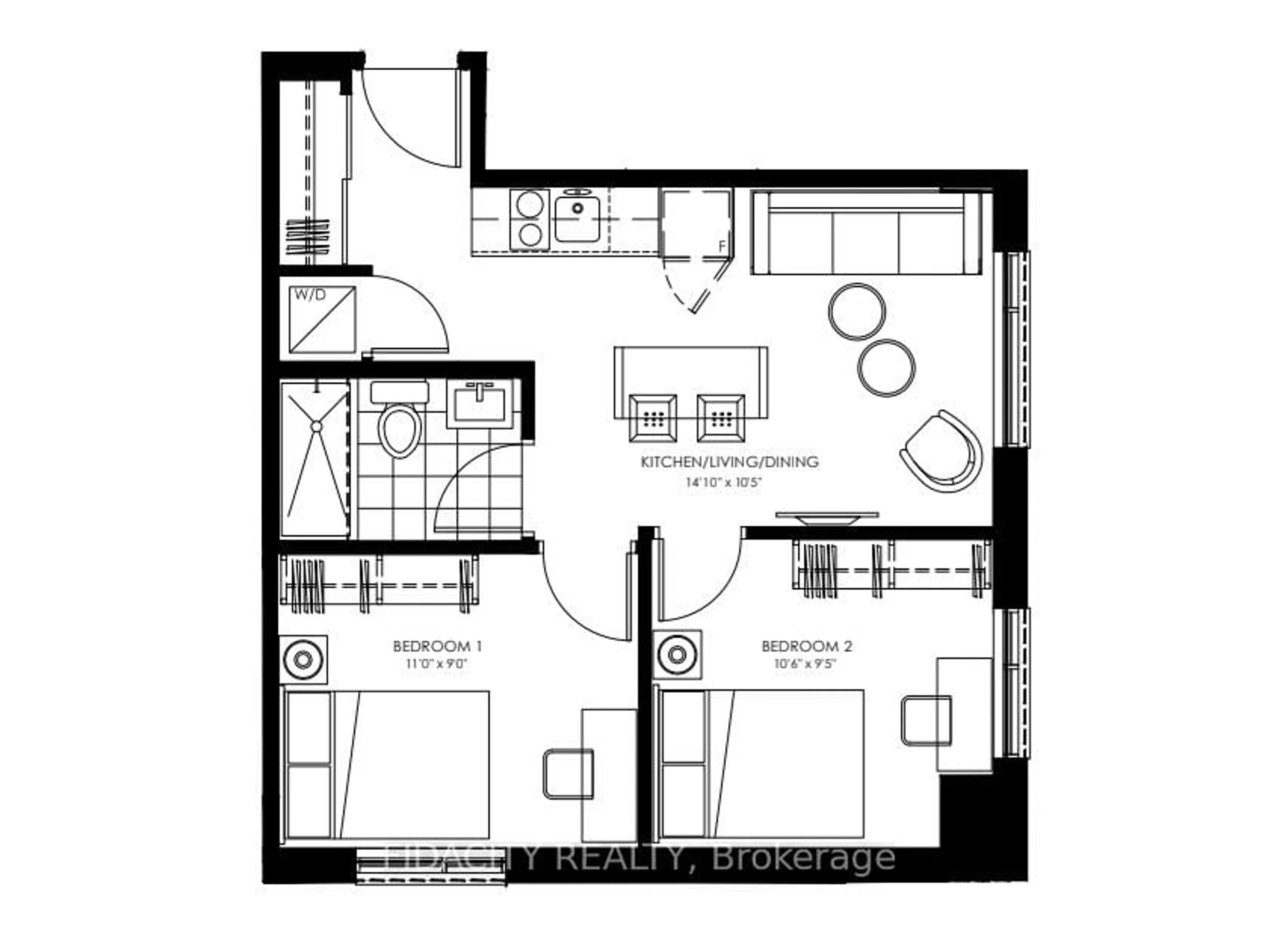 Floor plan for 105 Champagne Ave #919, Ottawa Ontario K1S 5E5
