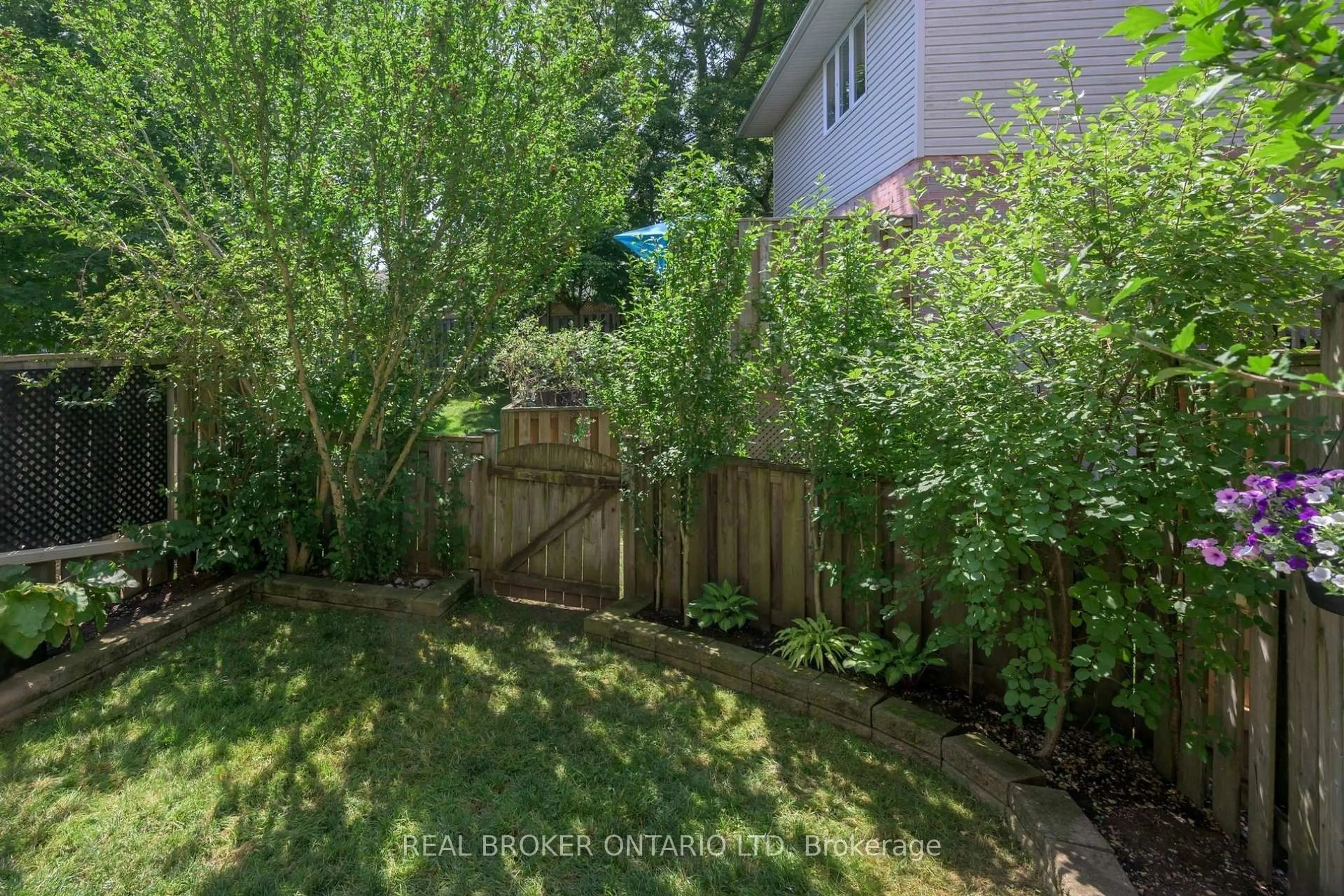 Patio, forest/trees view for 9 Ailsa Pl #66, London South Ontario N5Z 4Z6