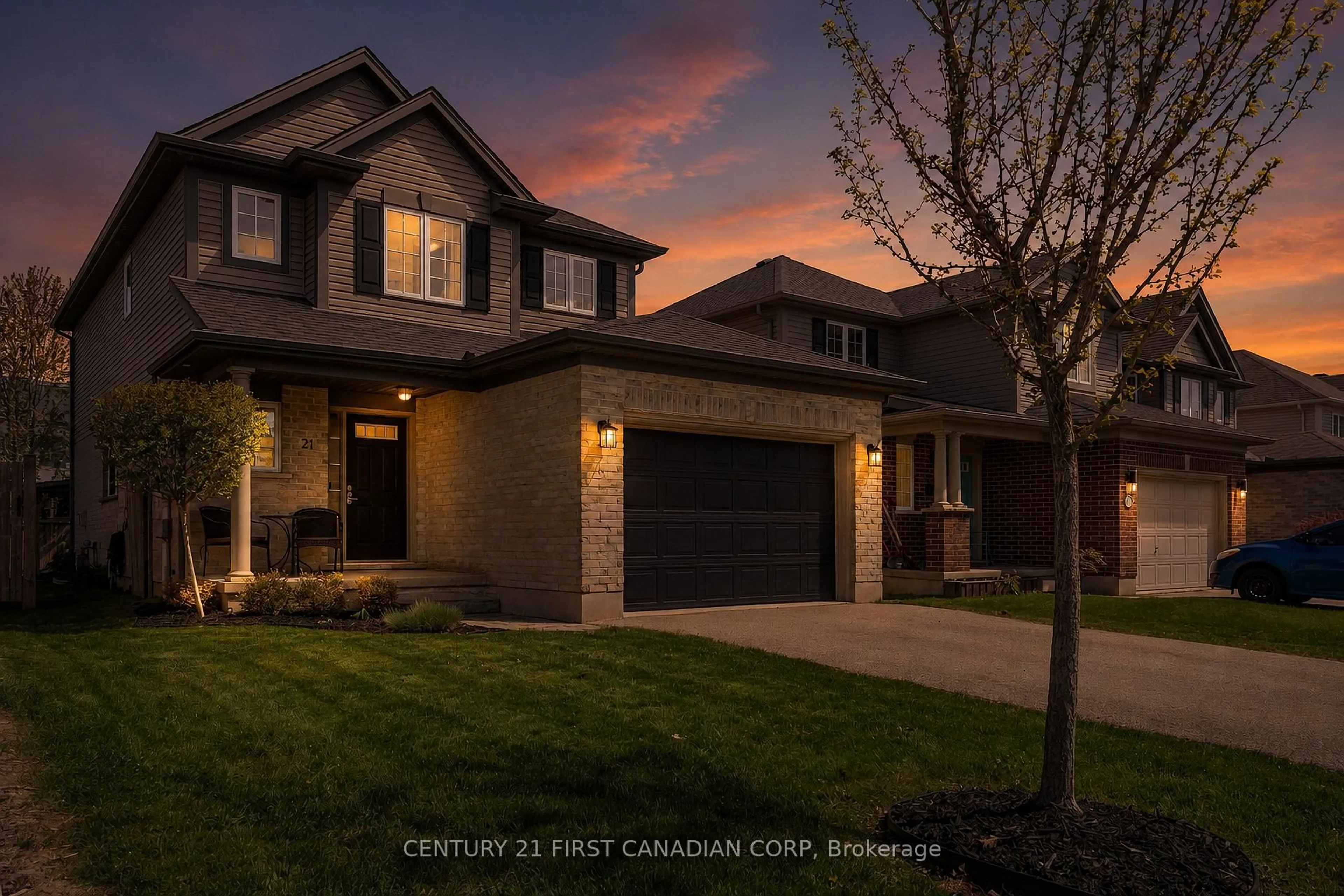 Home with brick exterior material, street for 21 Pear Tree Ave, St. Thomas Ontario N5R 0B5