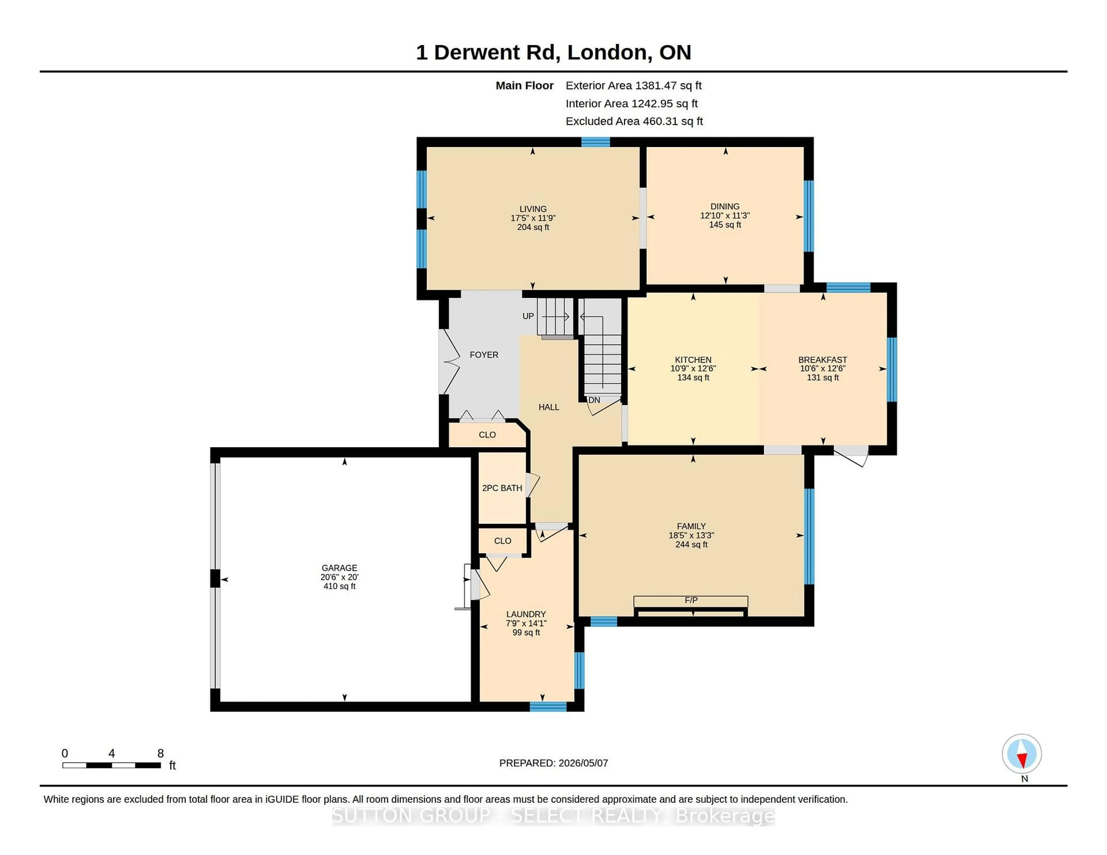 Floor plan for 1 DERWENT Rd, London North Ontario N6G 4V8