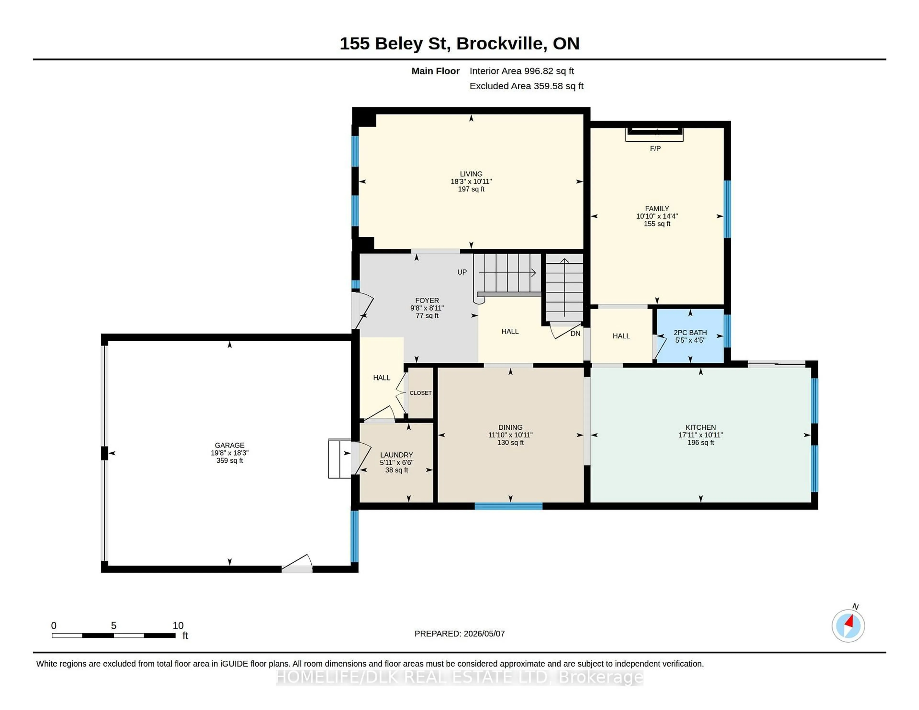 Floor plan for 155 Beley St, Brockville Ontario K6V 6V6