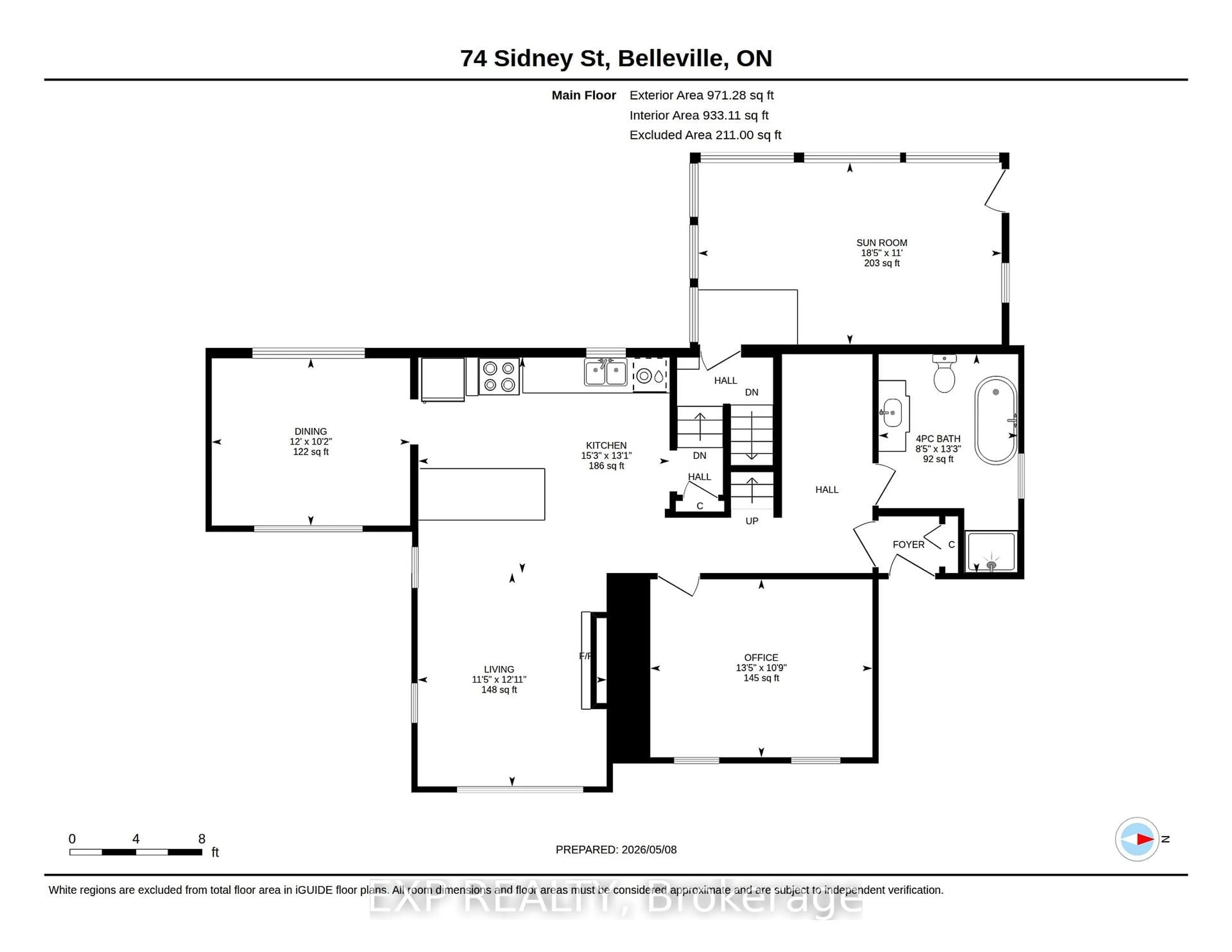Floor plan for 74 Sidney St, Belleville Ontario K8P 3Y8