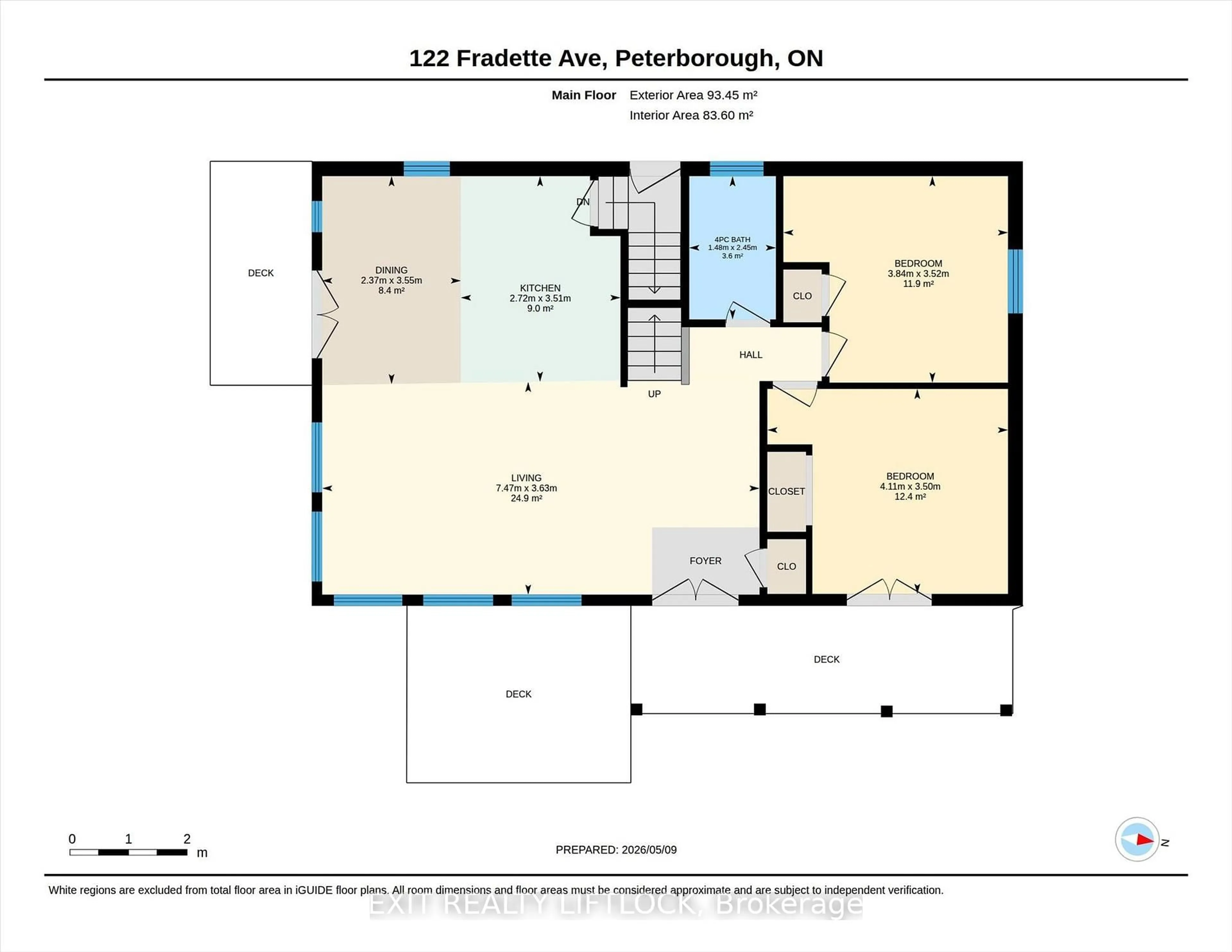 Floor plan for 122 Fradette Ave, Peterborough Ontario K9J 1T5