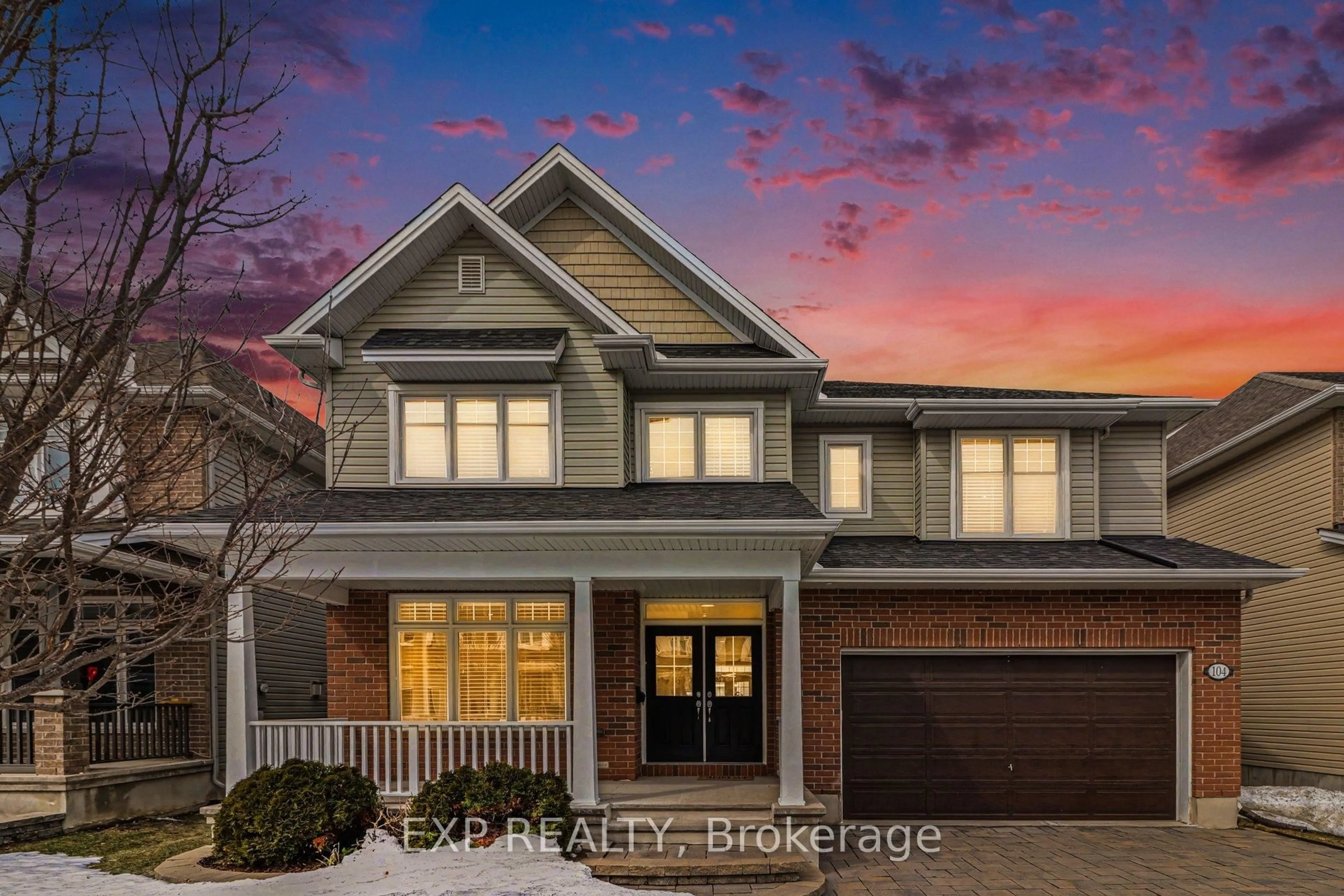 Home with brick exterior material, street for 104 Brambling Way, Ottawa Ontario K2J 5V3