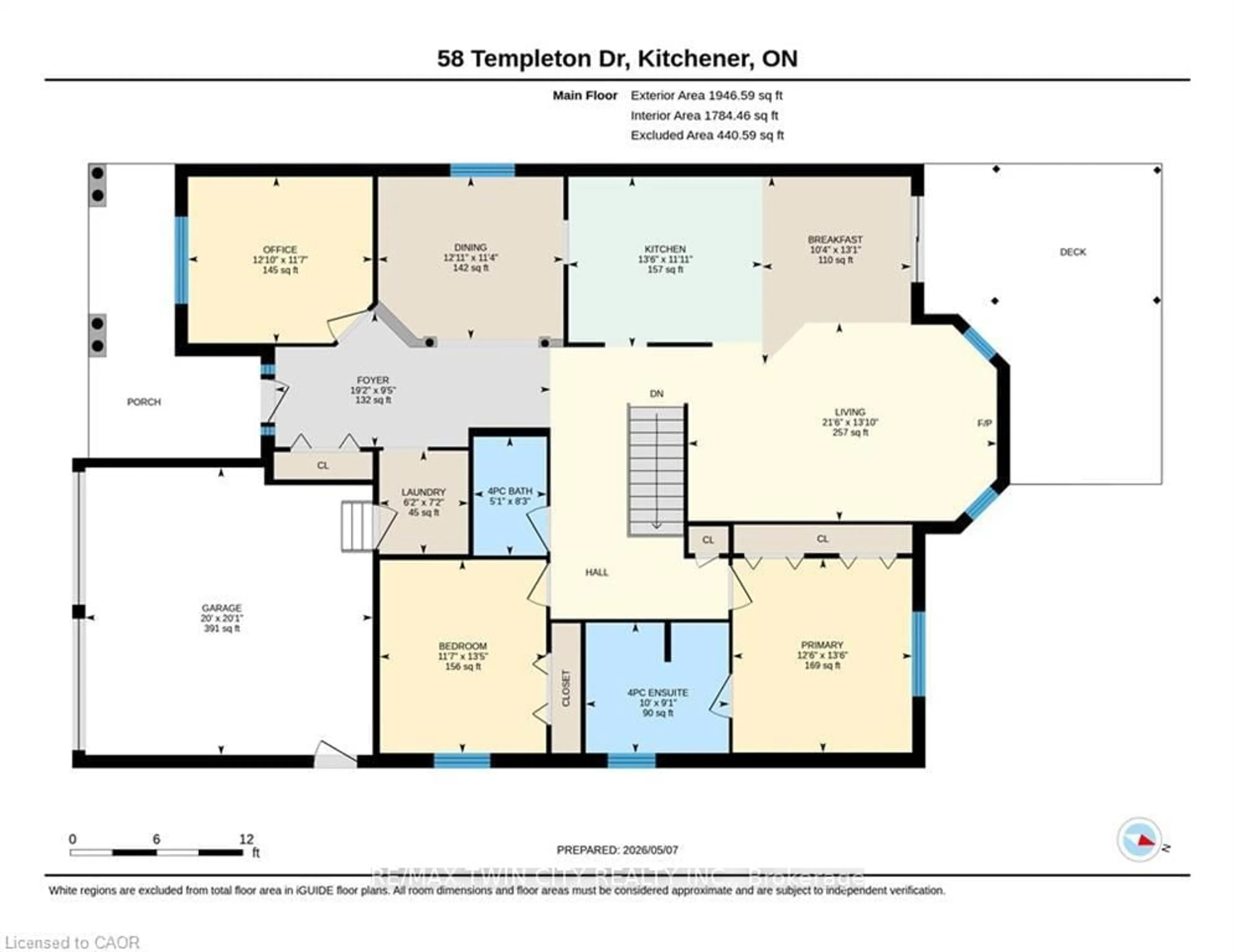 Floor plan for 58 Templeton Dr, Kitchener Ontario N2A 4G1