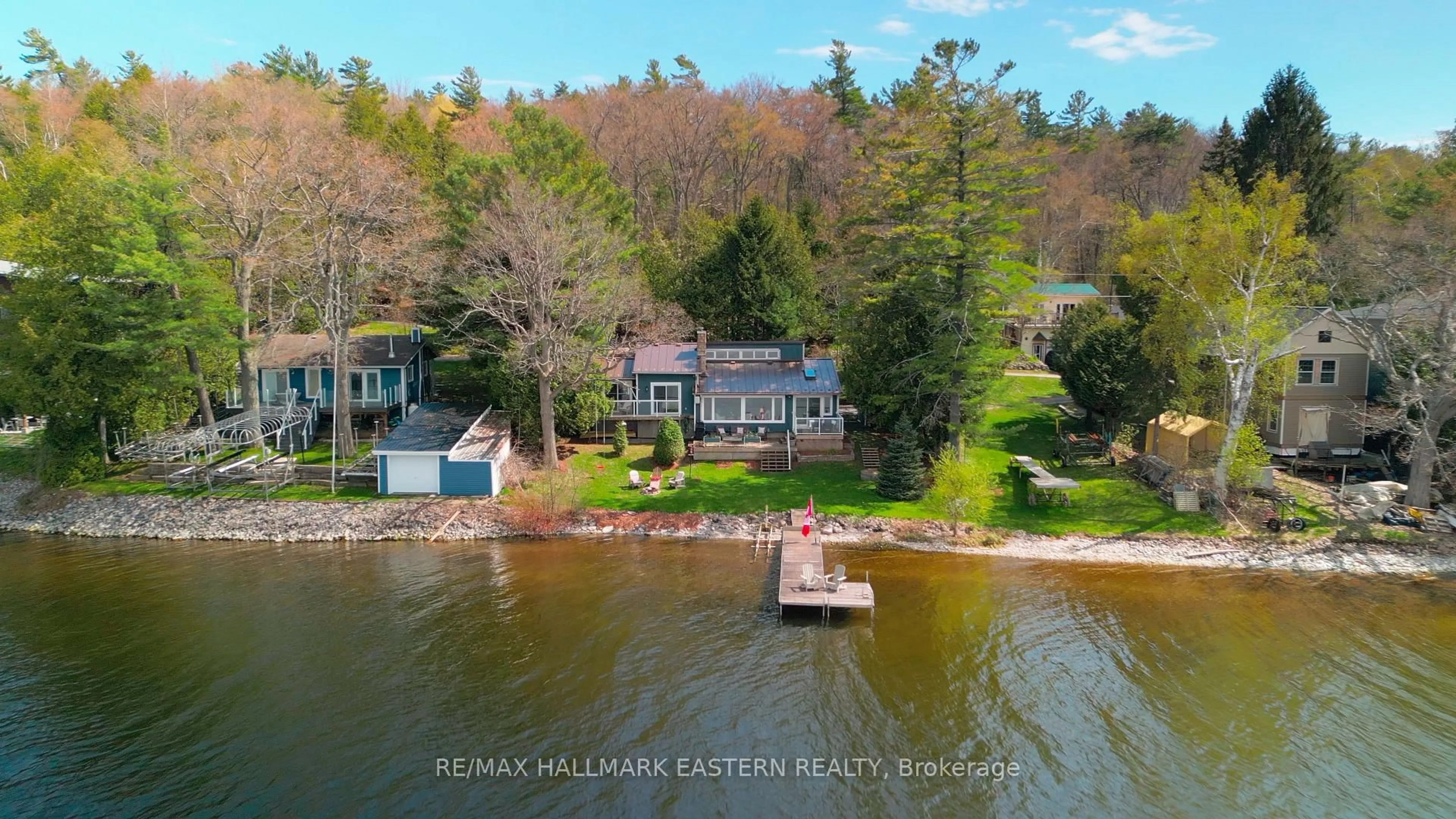 A pic from outside/outdoor area/front of a property/back of a property/a pic from drone, water/lake/river/ocean view for 1095 Island View Dr, Otonabee-South Monaghan Ontario K0L 1B0