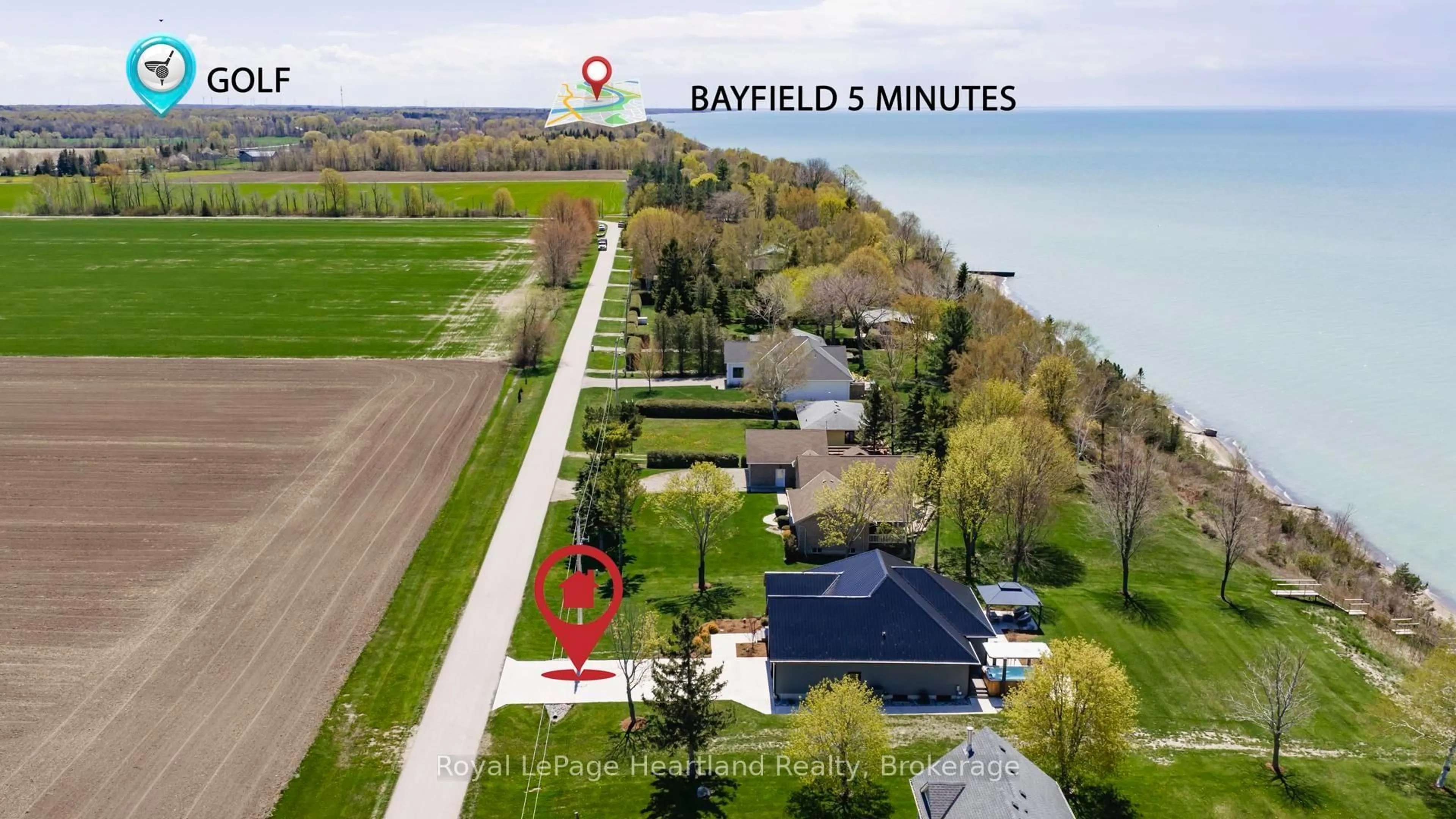 A pic from outside/outdoor area/front of a property/back of a property/a pic from drone, street for 77961 Dryden Lane, Central Huron Ontario N0M 1G0