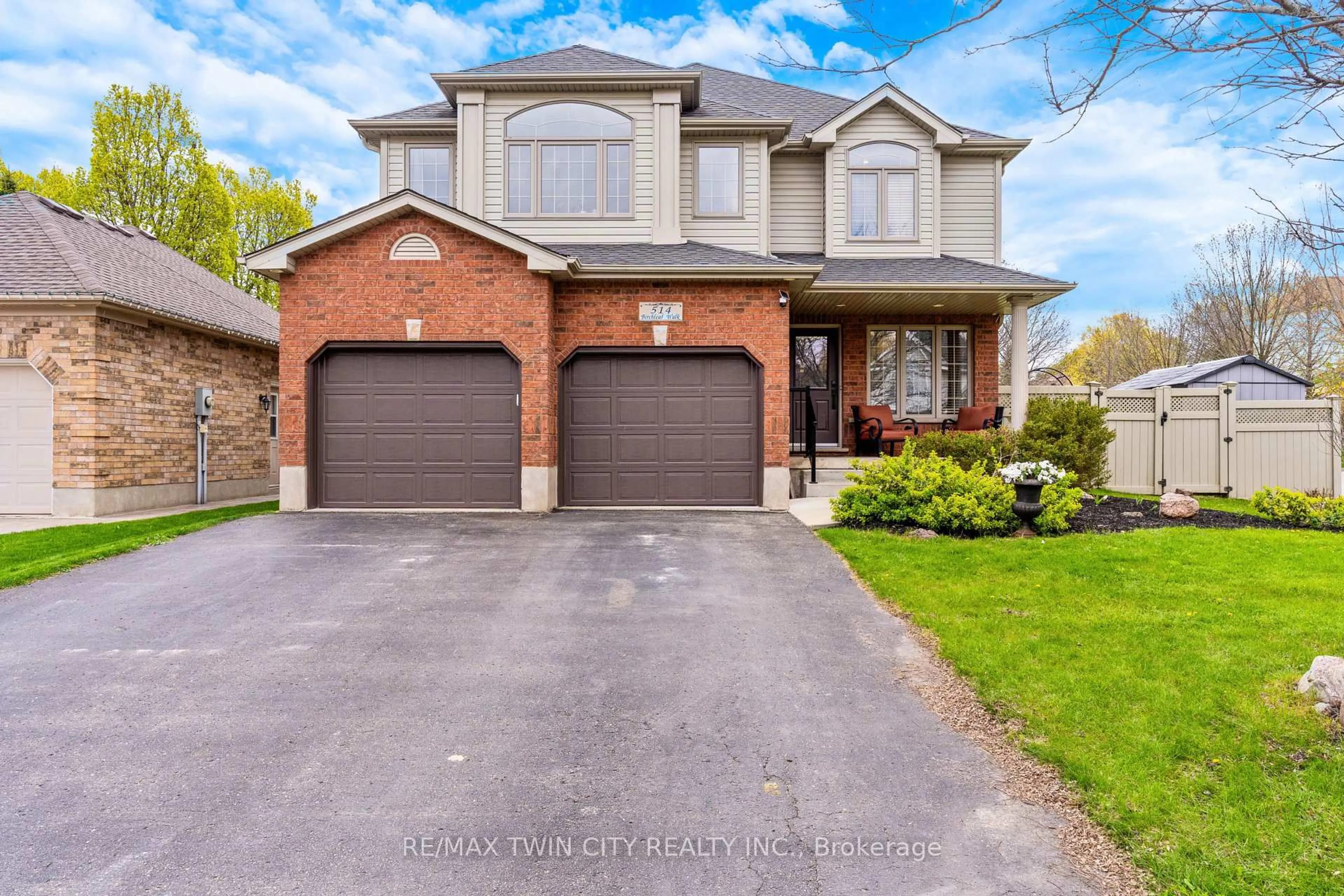 Home with brick exterior material, street for 514 Birchleaf Walk, Waterloo Ontario N2T 2W5