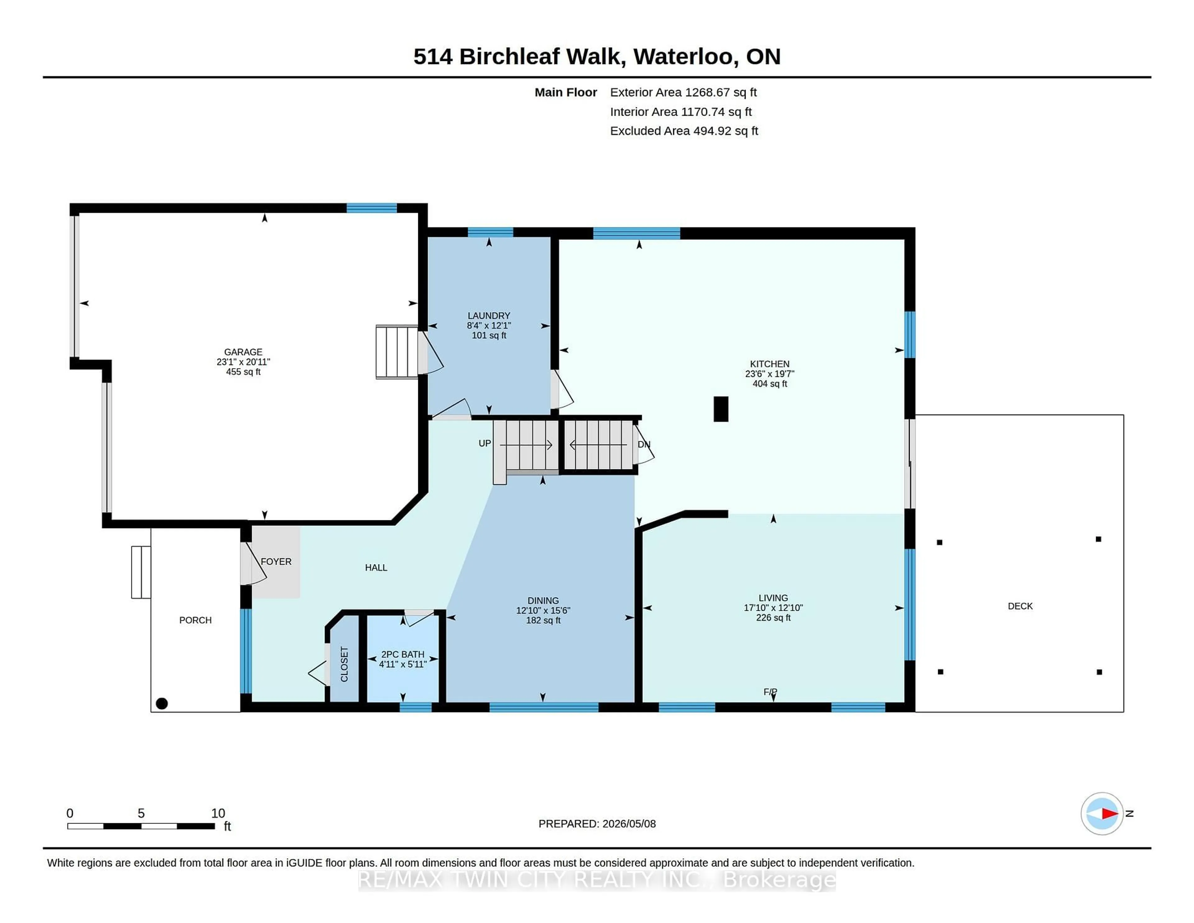 Floor plan for 514 Birchleaf Walk, Waterloo Ontario N2T 2W5