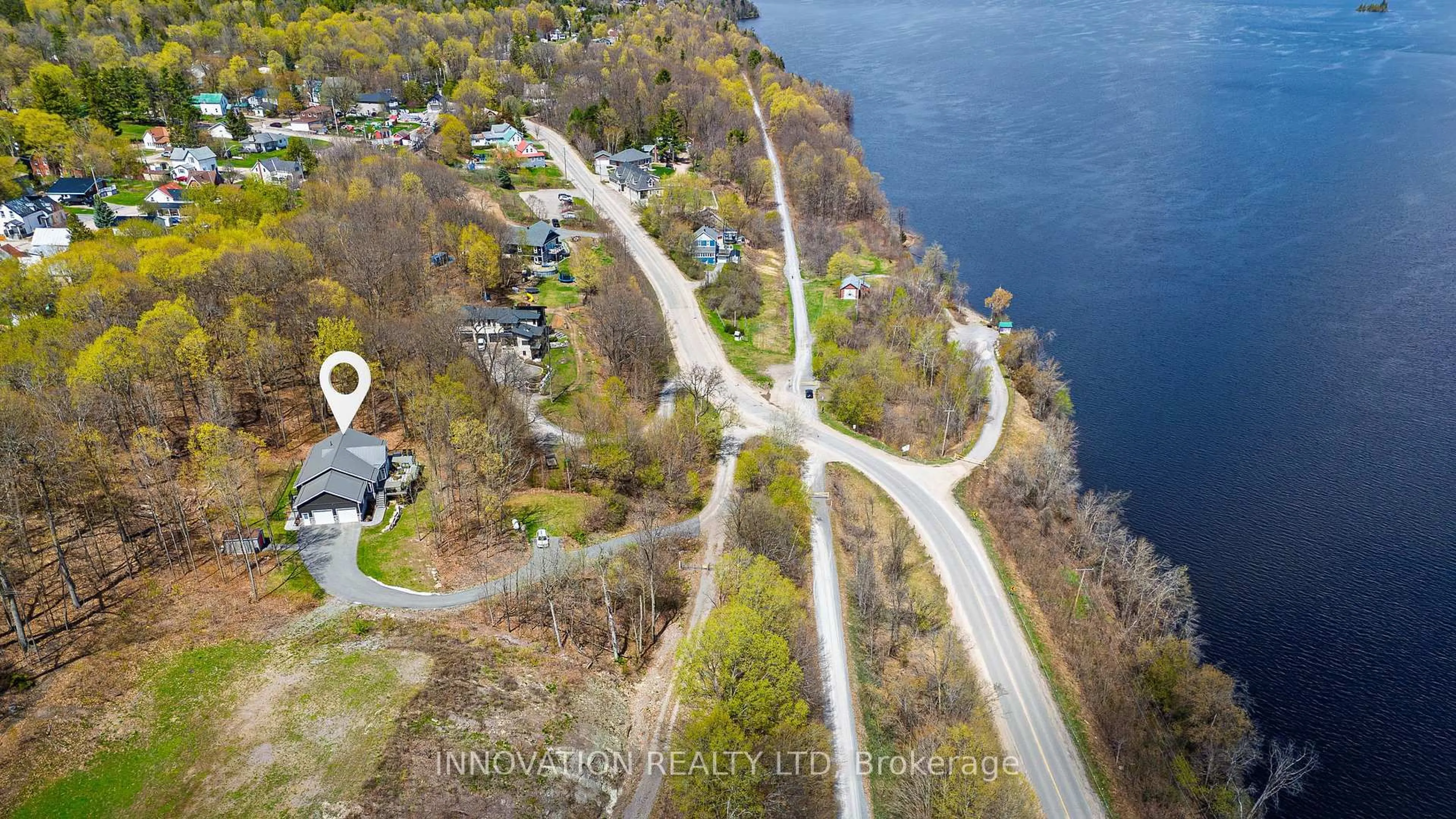 A pic from outside/outdoor area/front of a property/back of a property/a pic from drone, water/lake/river/ocean view for 731 Usborne St, Braeside Ontario K0A 1G0