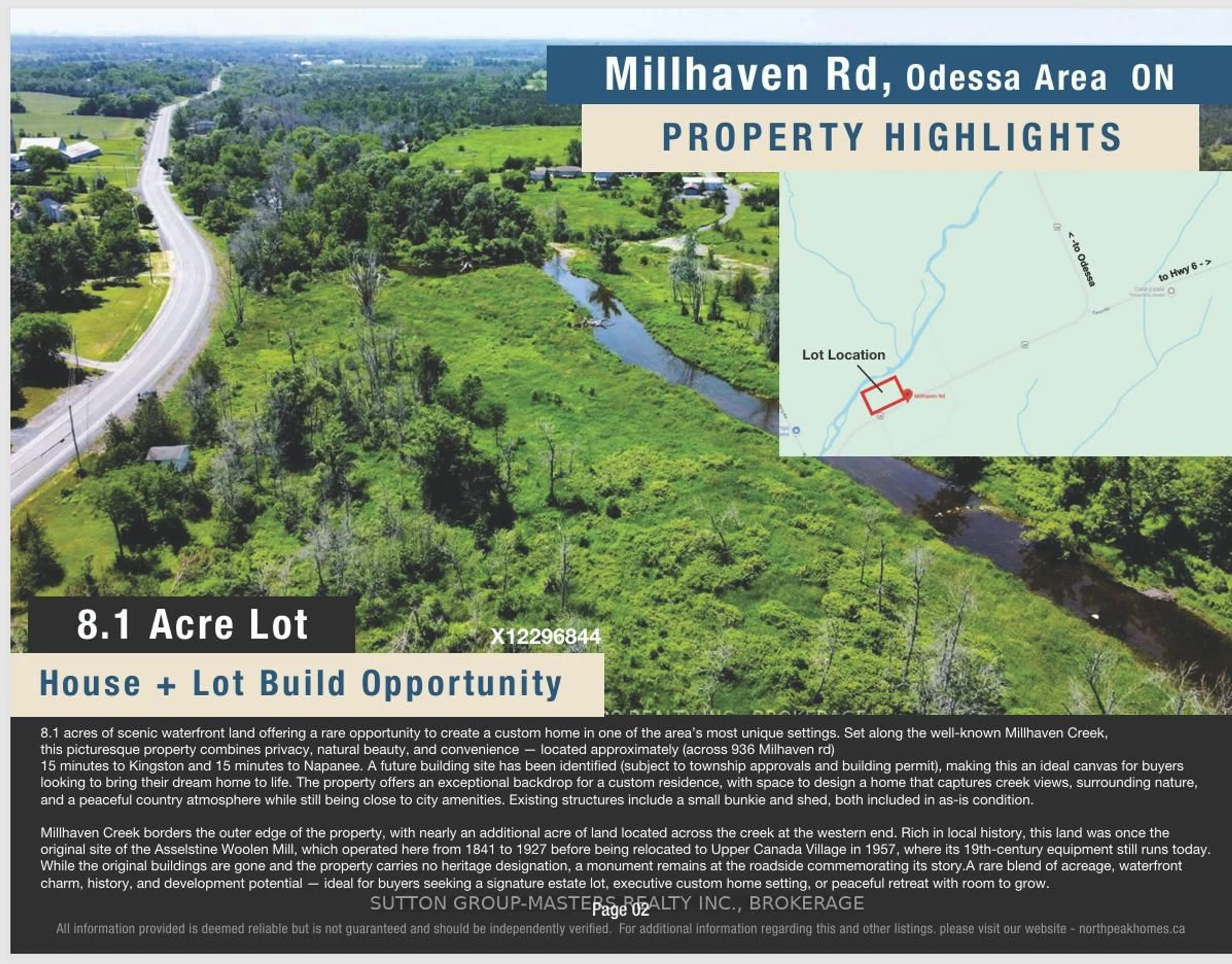 Picture of a map for 00 Millhaven Rd, Bissett Creek Ontario K0H 2H0