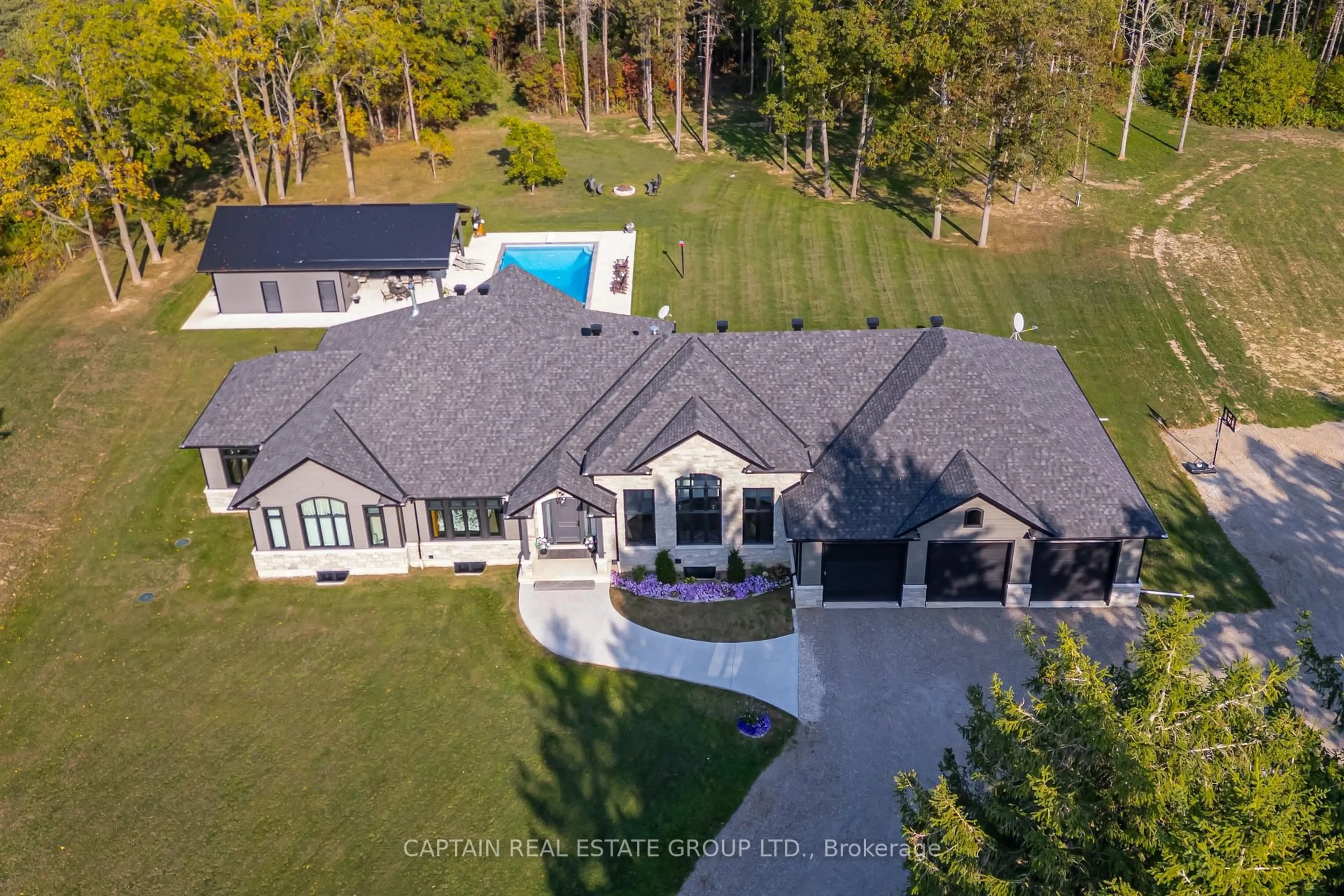 A pic from outside/outdoor area/front of a property/back of a property/a pic from drone, water/lake/river/ocean view for 836059 4th Line, Mulmur Ontario L9V 0J1