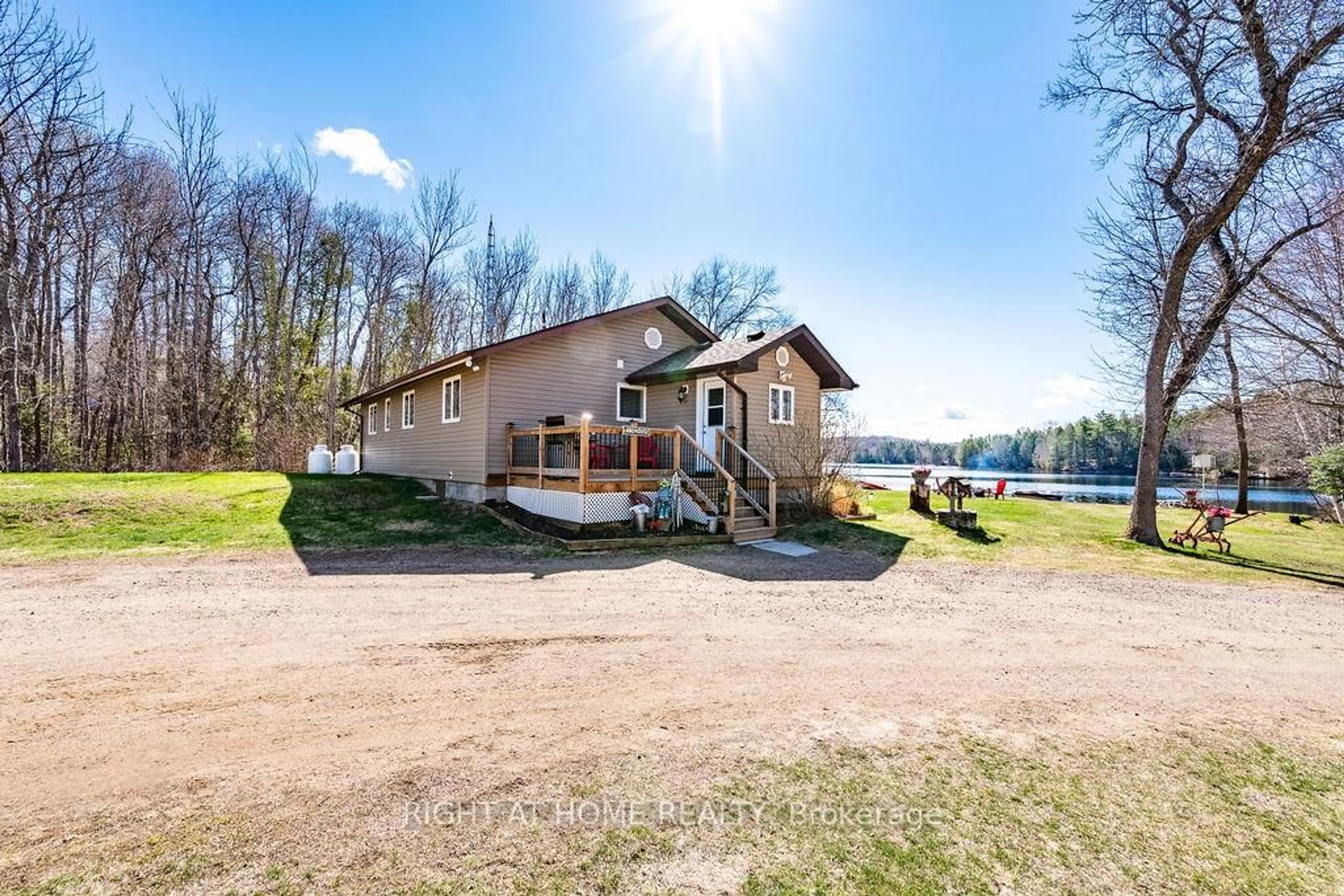 A pic from outside/outdoor area/front of a property/back of a property/a pic from drone, water/lake/river/ocean view for 61C Blackfish Bay Rd Rd, Combermere Ontario K0J 1L0