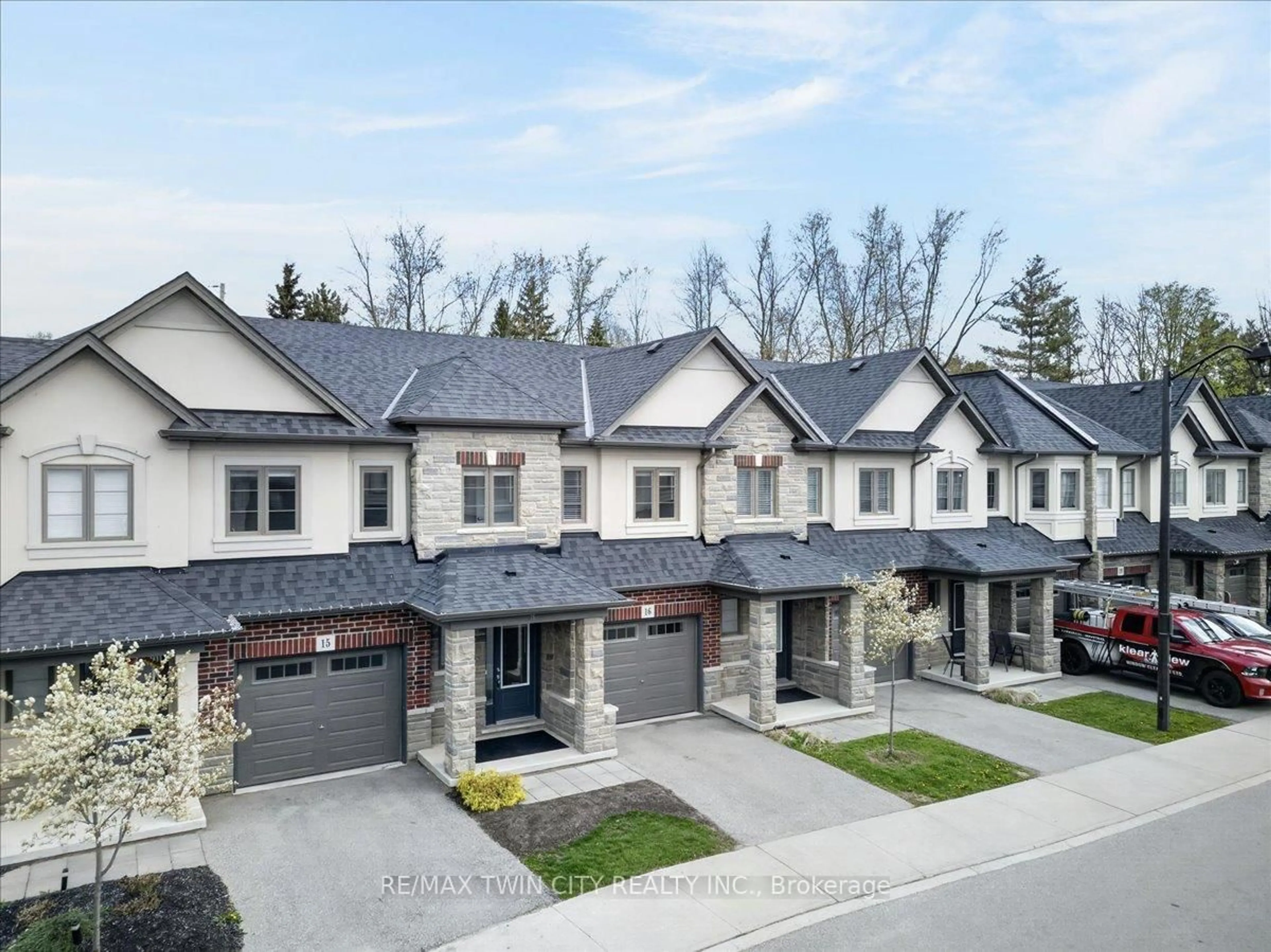 A pic from outside/outdoor area/front of a property/back of a property/a pic from drone, street for 324 Equestrian Way #16, Cambridge Ontario N3E 0E2