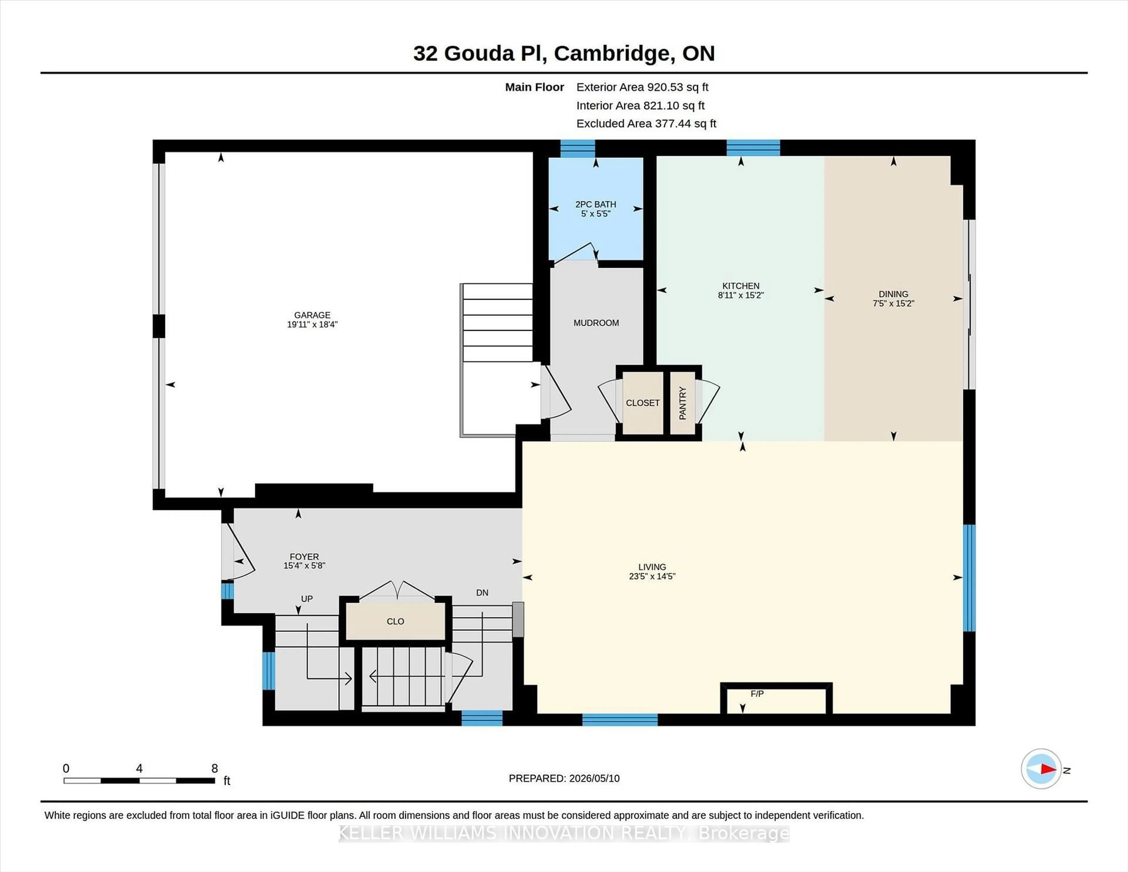 Floor plan for 32 Gouda Pl, Cambridge Ontario N1P 0B1