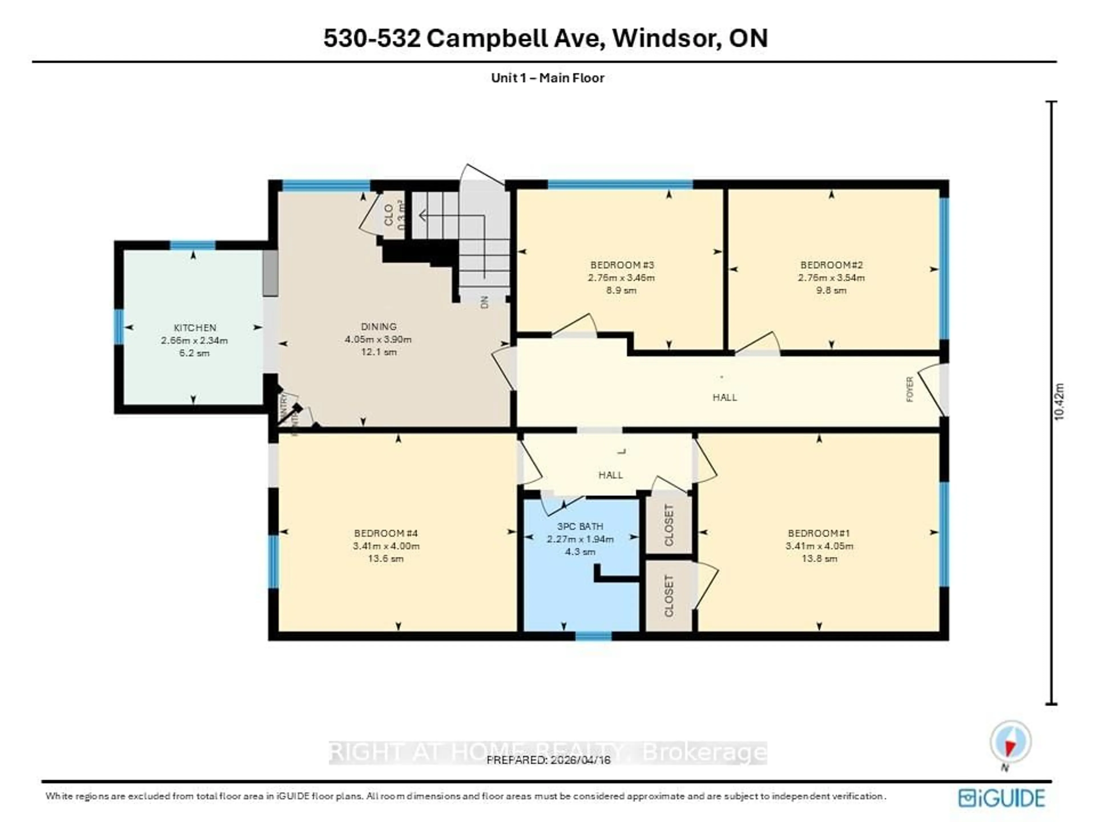 Floor plan for 530-532 Campbell Ave, Windsor Ontario N9B 2H4
