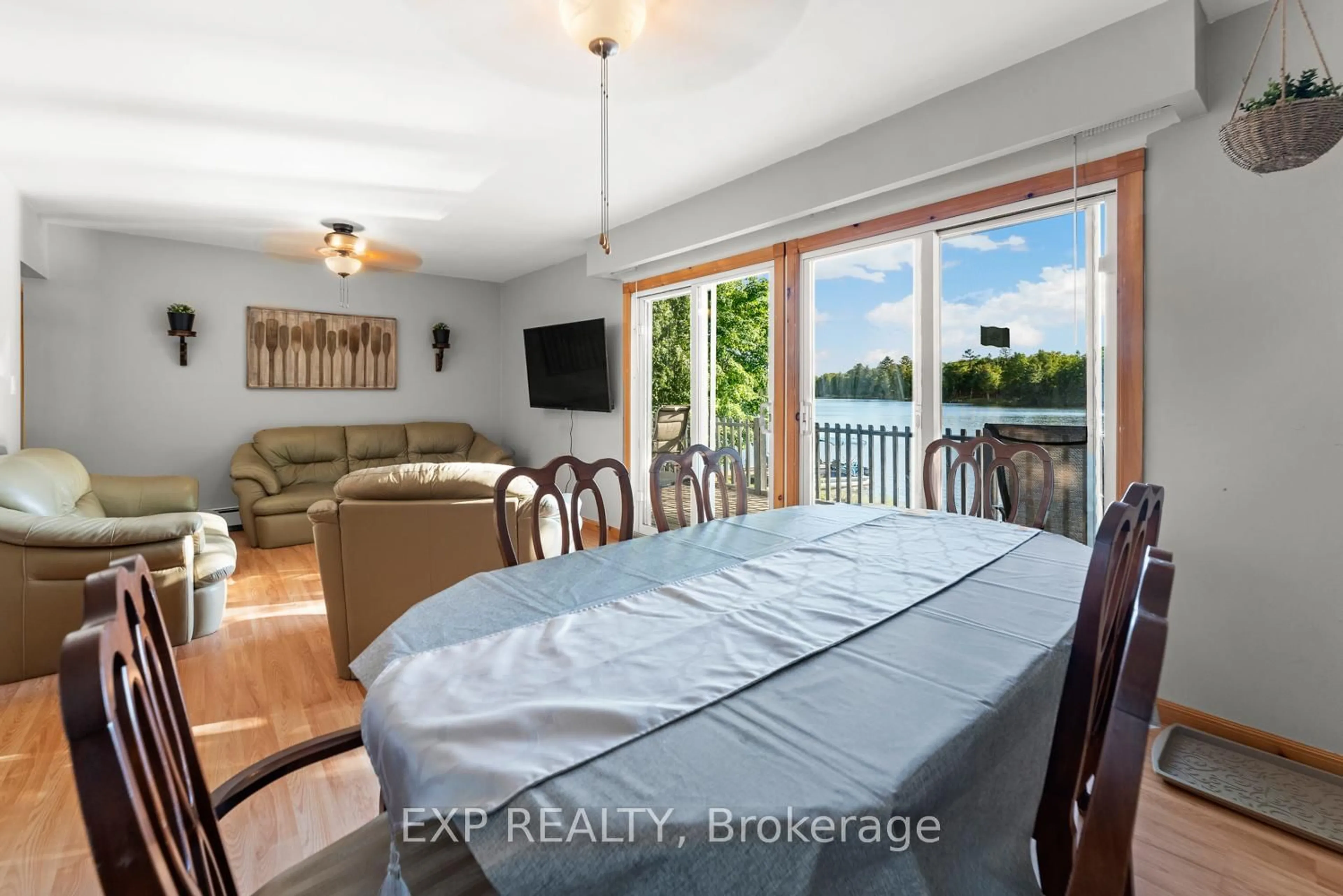 Dining room, wood/laminate floor for 25 Fire Route 296 Rte, Trent Lakes Ontario K0L 1J0