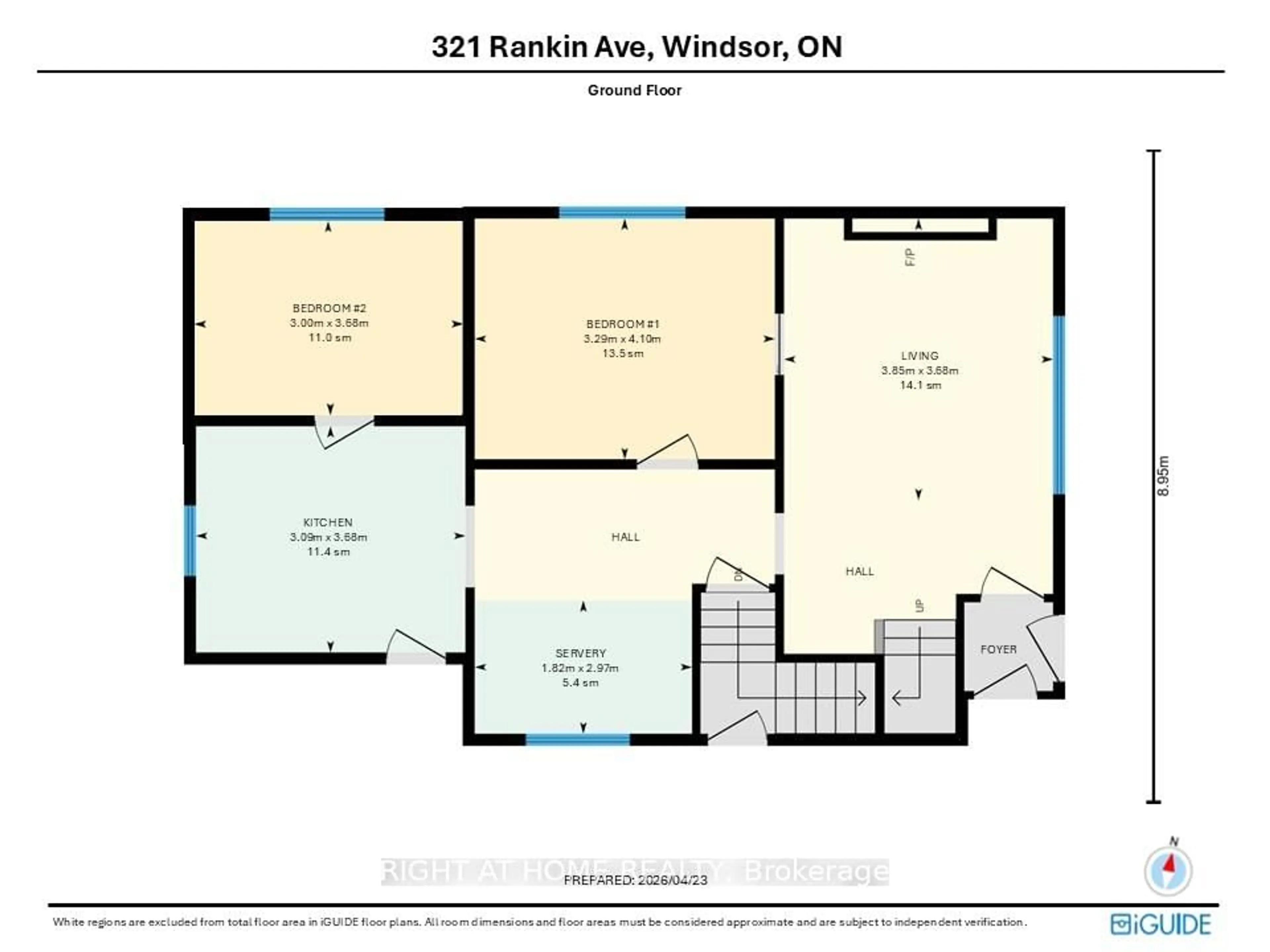 Floor plan for 321 Rankin Ave, Windsor Ontario N9B 2R6