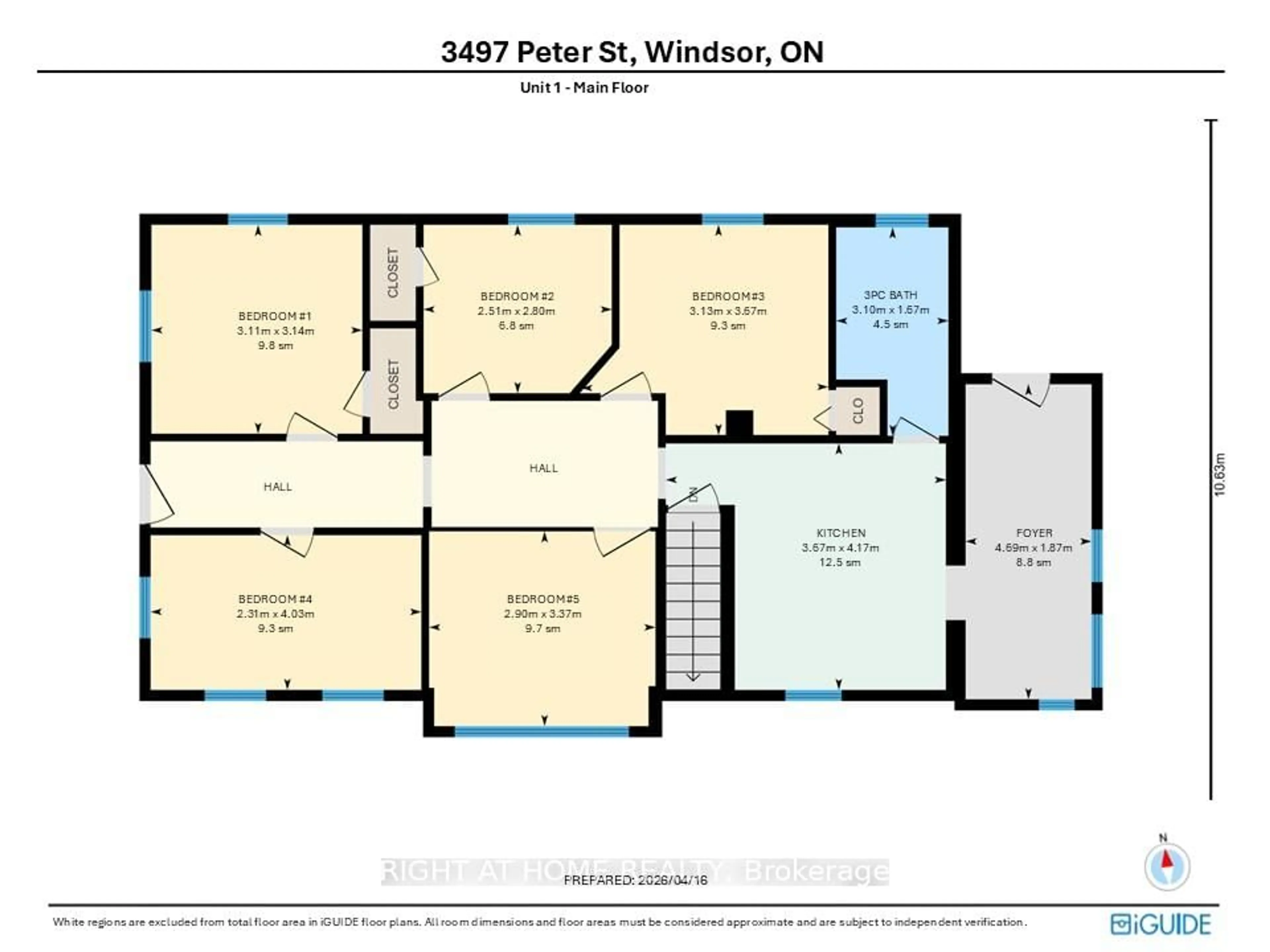 Floor plan for 3497 Peter St, Windsor Ontario N9C 1J4