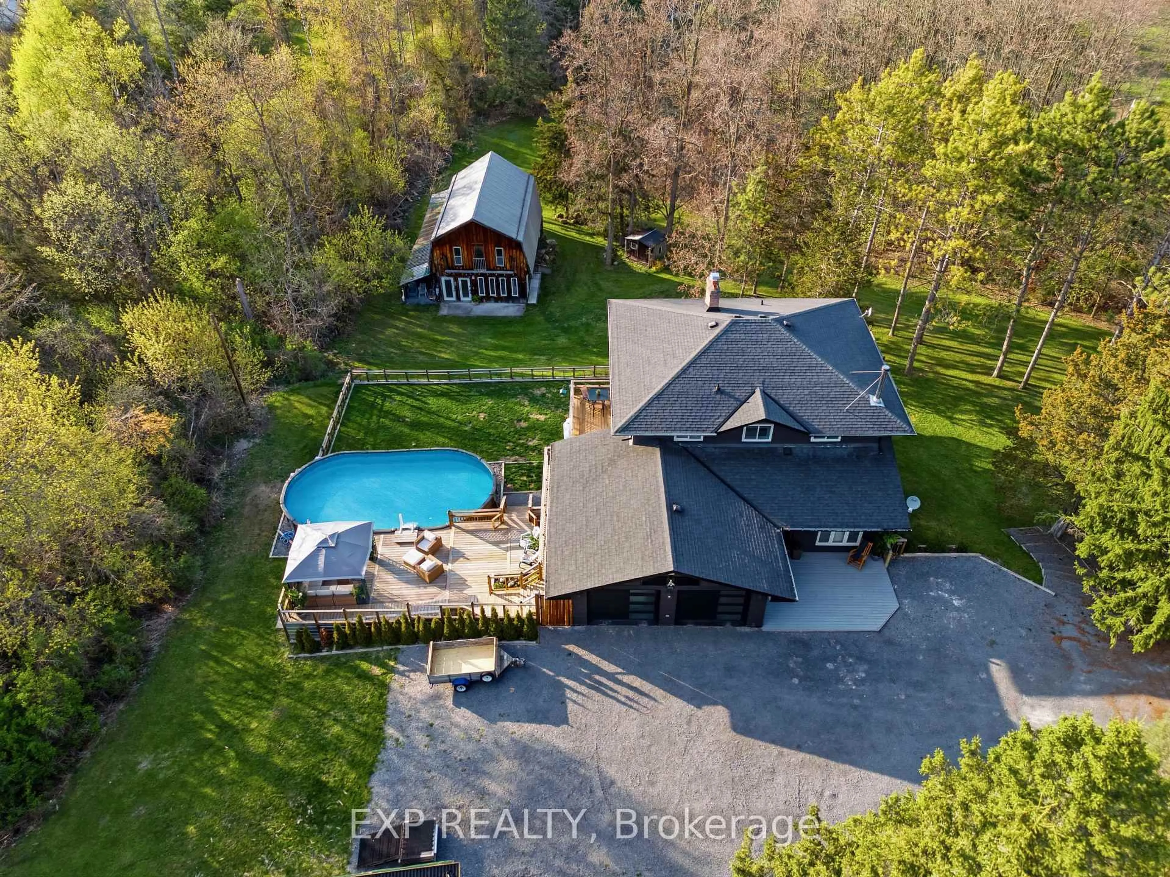 A pic from outside/outdoor area/front of a property/back of a property/a pic from drone, water/lake/river/ocean view for 1852 Stockdale Rd, Campbellford Ontario K0K 3K0