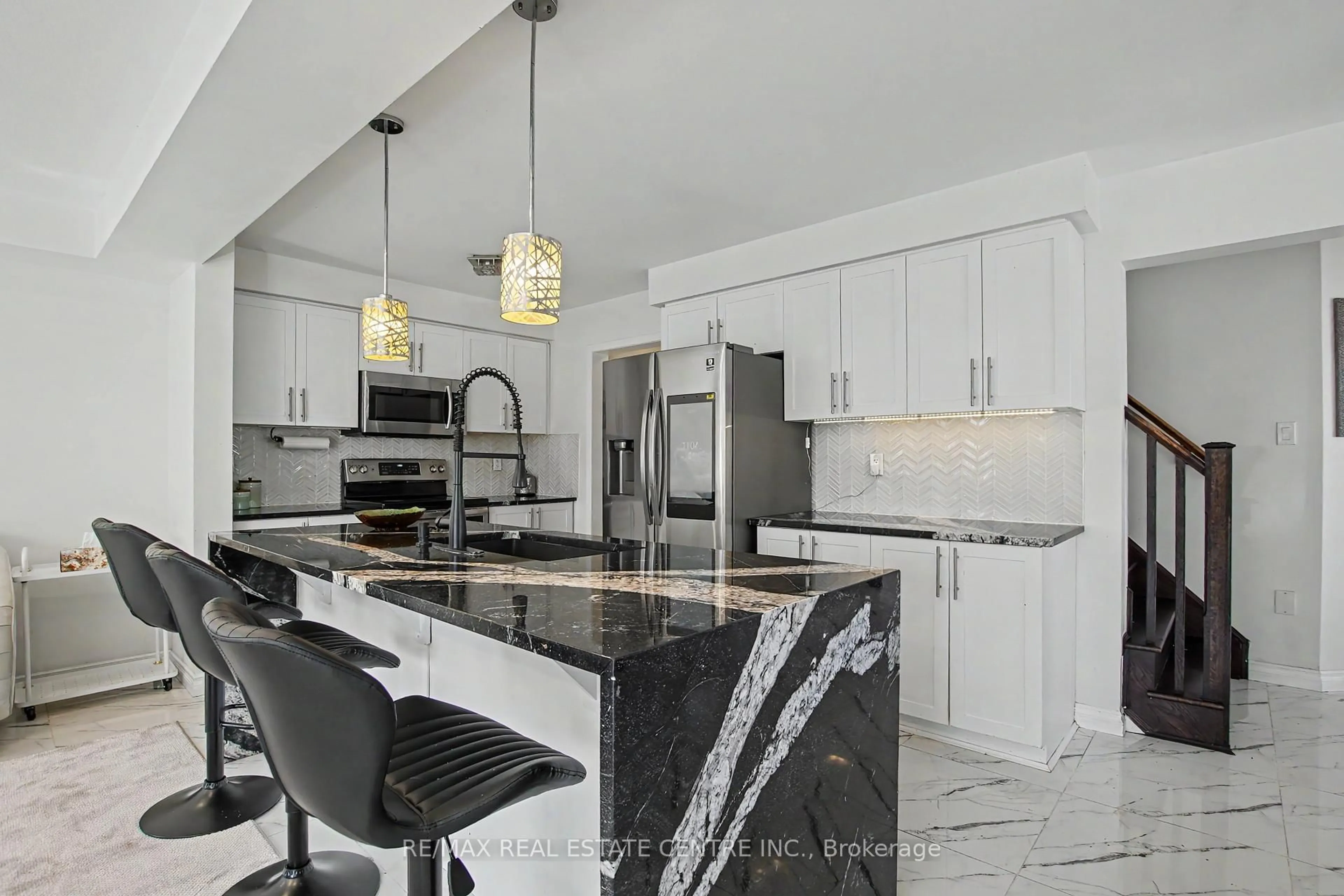 Open concept kitchen, ceramic/tile floor for 60 Postmaster Dr, Kitchener Ontario N2R 0J2
