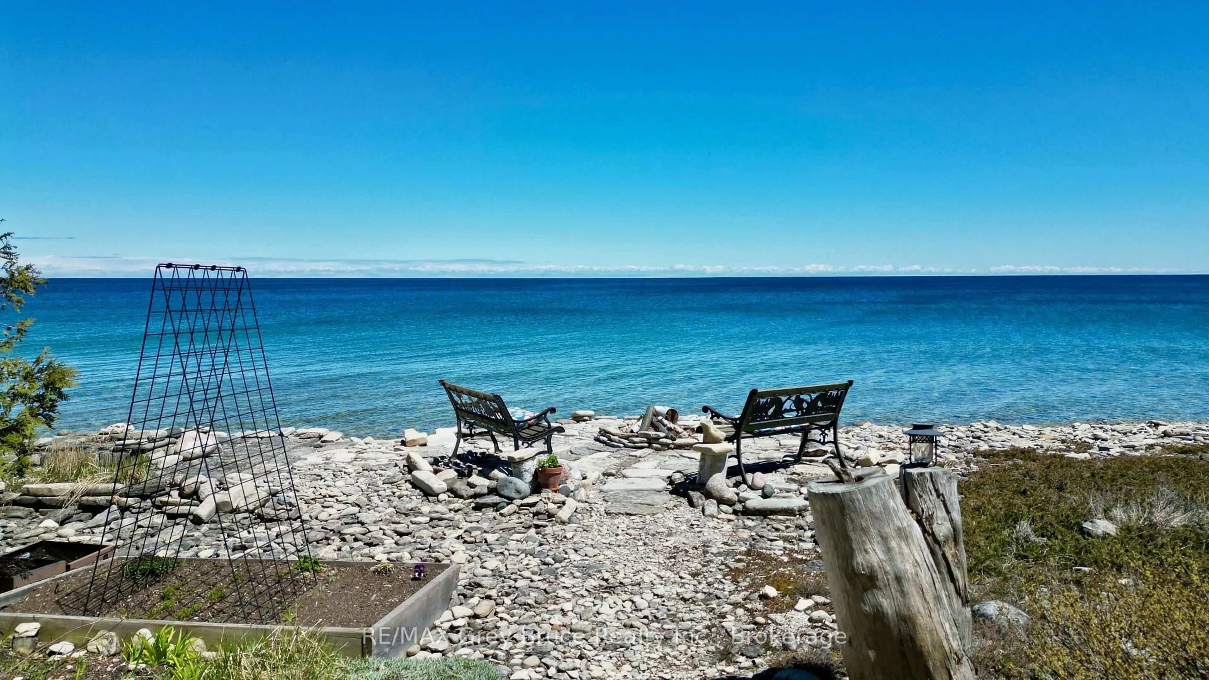 Patio, water/lake/river/ocean view for 54 Carter Rd, Northern Bruce Peninsula Ontario N0H 1W0