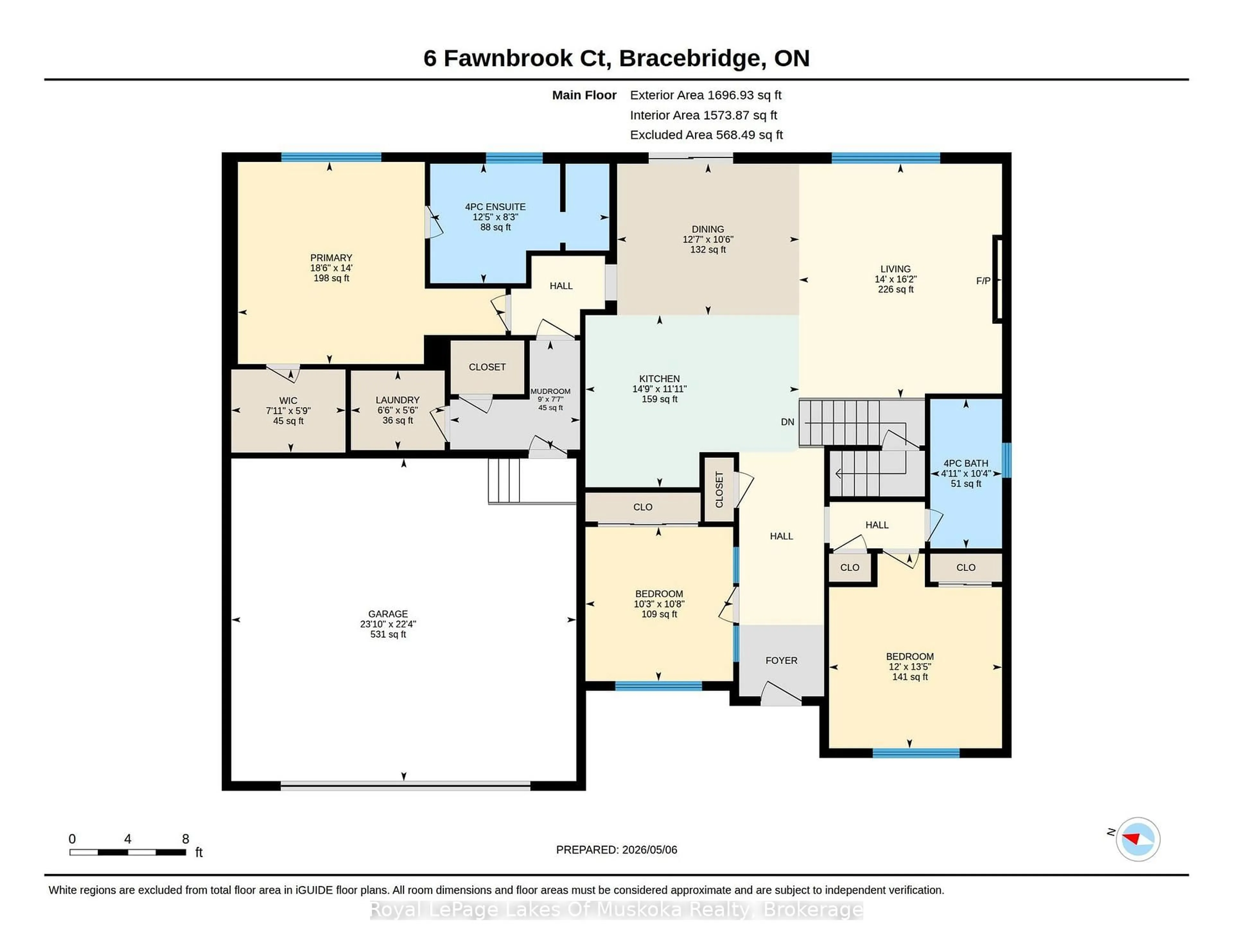 Floor plan for 6 Fawnbrook Crt, Bracebridge Ontario P1L 0A3