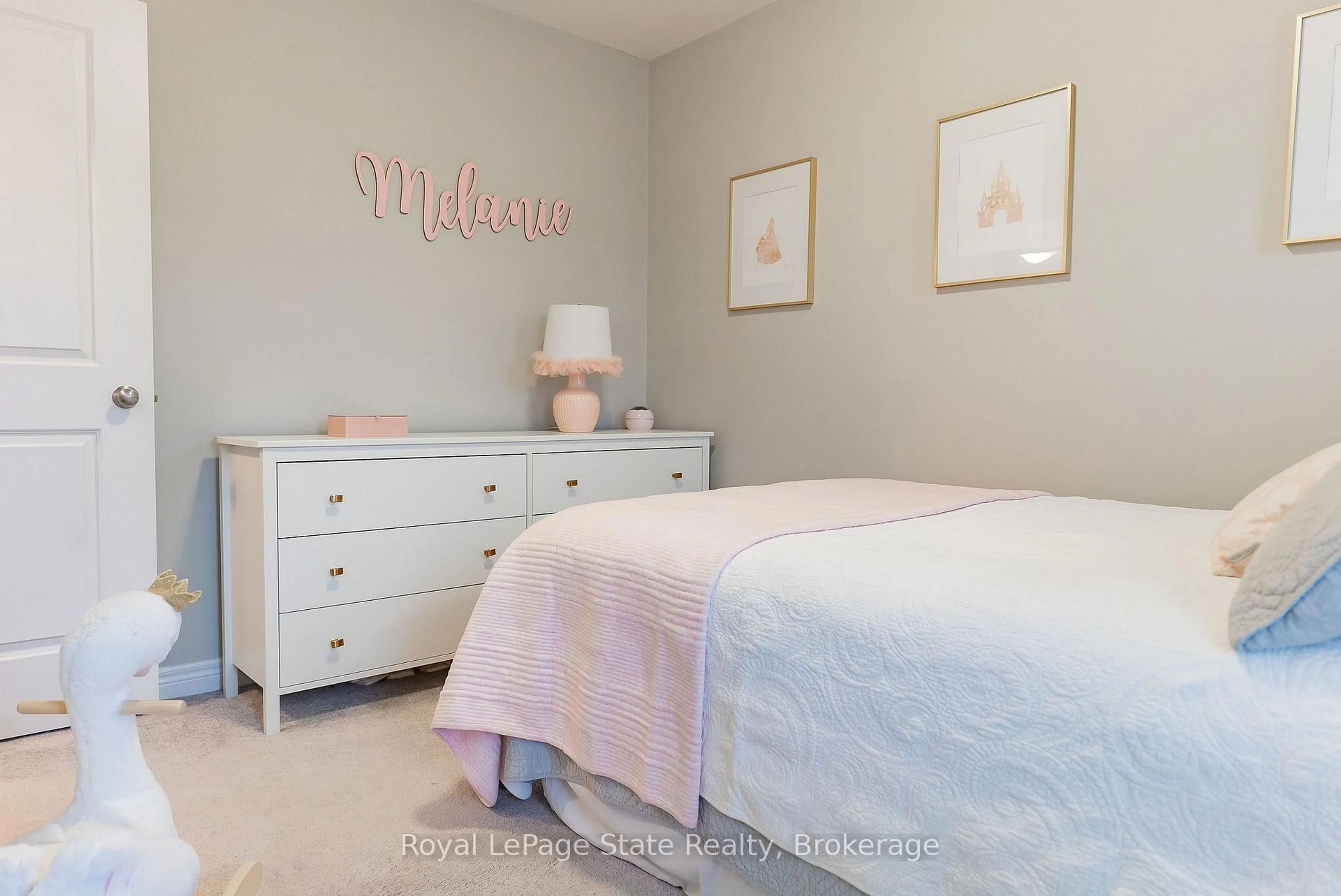 Bedroom with bed, wood/laminate floor for 4 Garlent Ave, Hamilton Ontario L9G 3K9