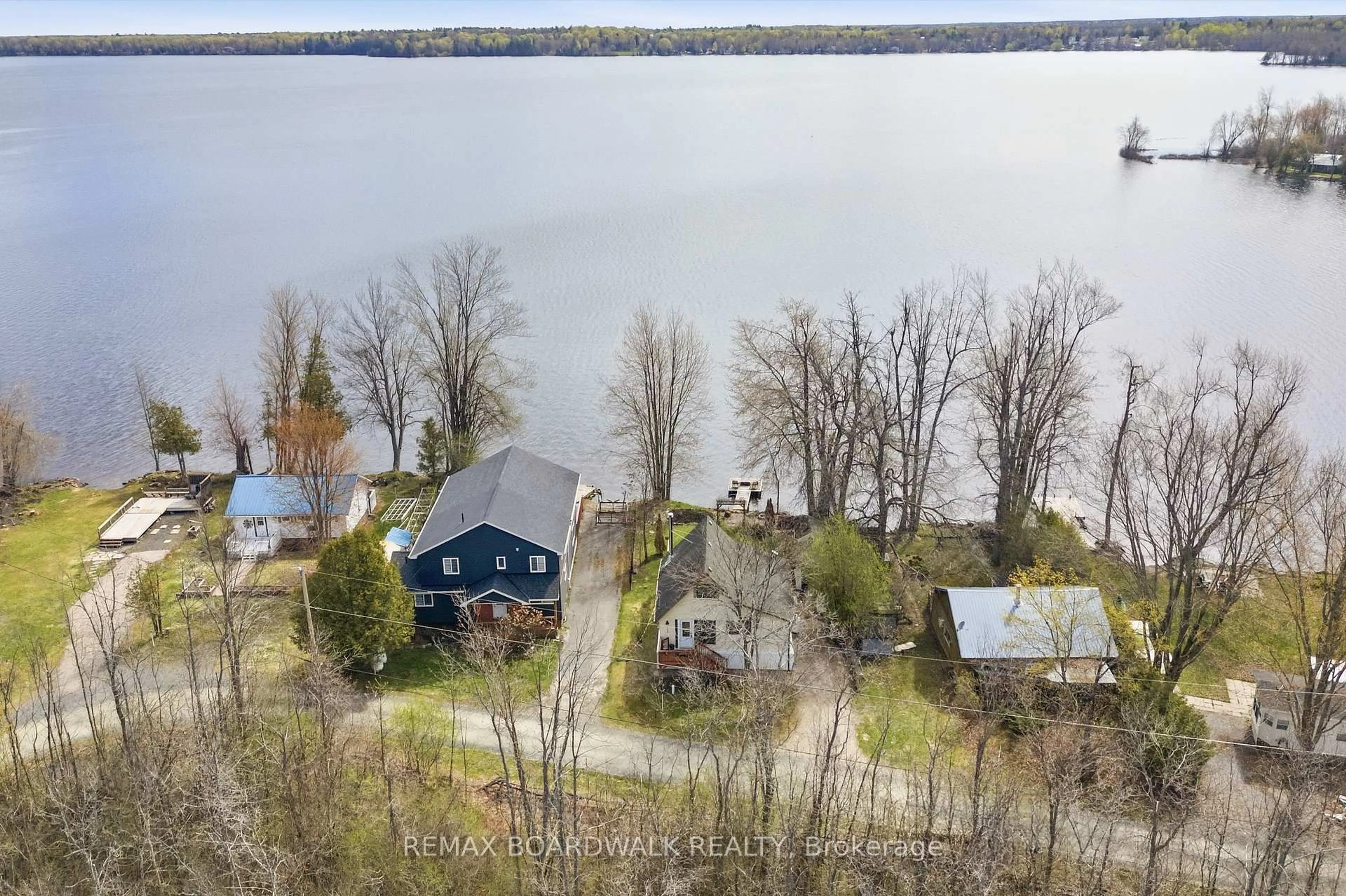 A pic from outside/outdoor area/front of a property/back of a property/a pic from drone, water/lake/river/ocean view for 124 Mccullough's Landing Rd, Perth Ontario K7H 0J3