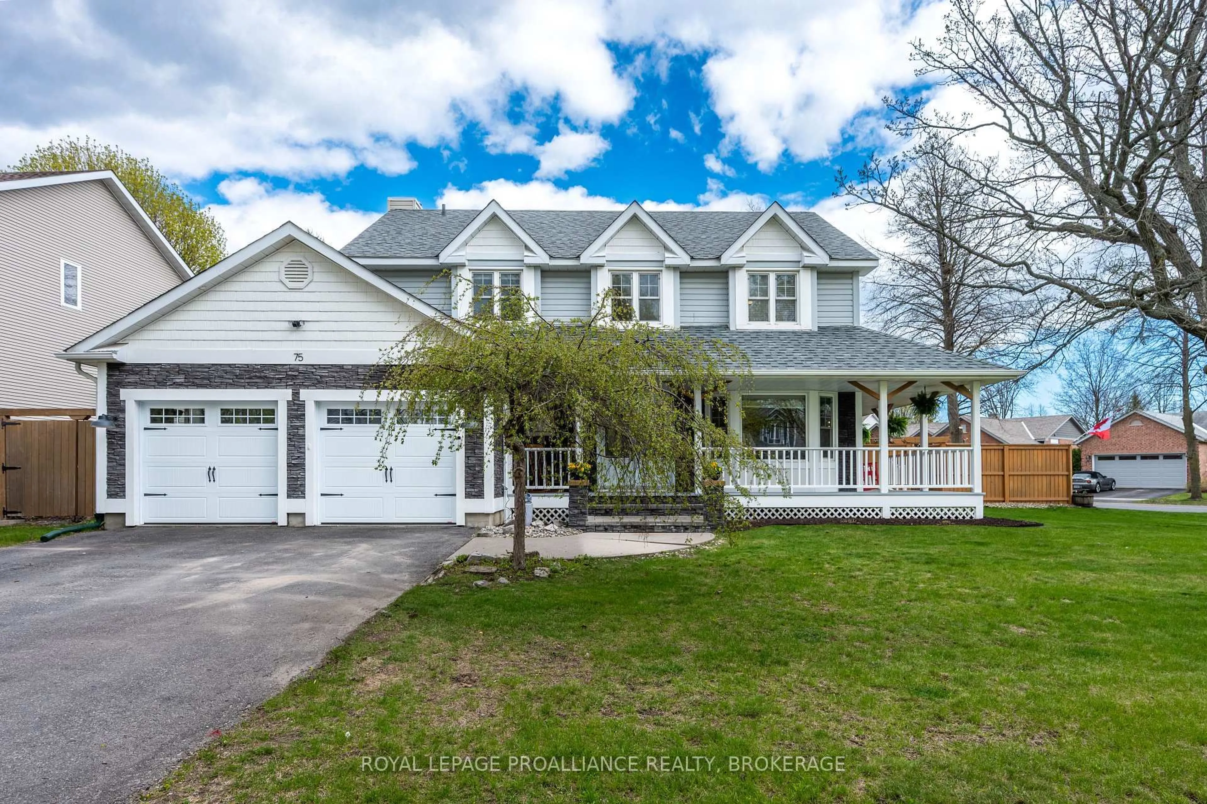 Home with vinyl exterior material, street for 75 Point St. Mark Dr, Kingston Ontario K7K 6X9