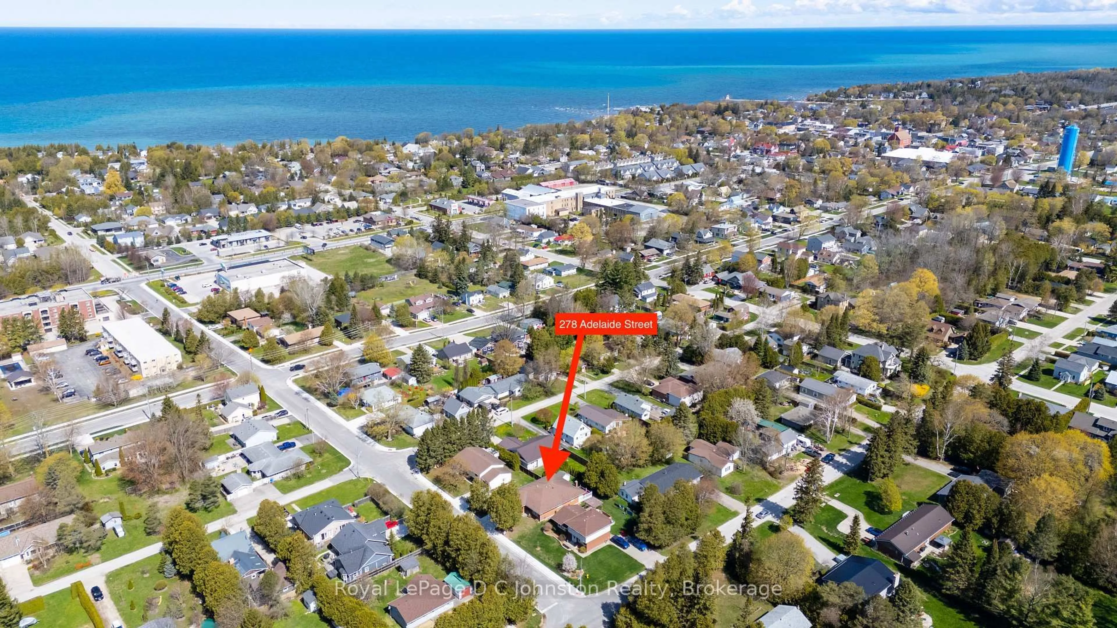 A pic from outside/outdoor area/front of a property/back of a property/a pic from drone, water/lake/river/ocean view for 278 Adelaide St, Saugeen Shores Ontario N0H 2L0