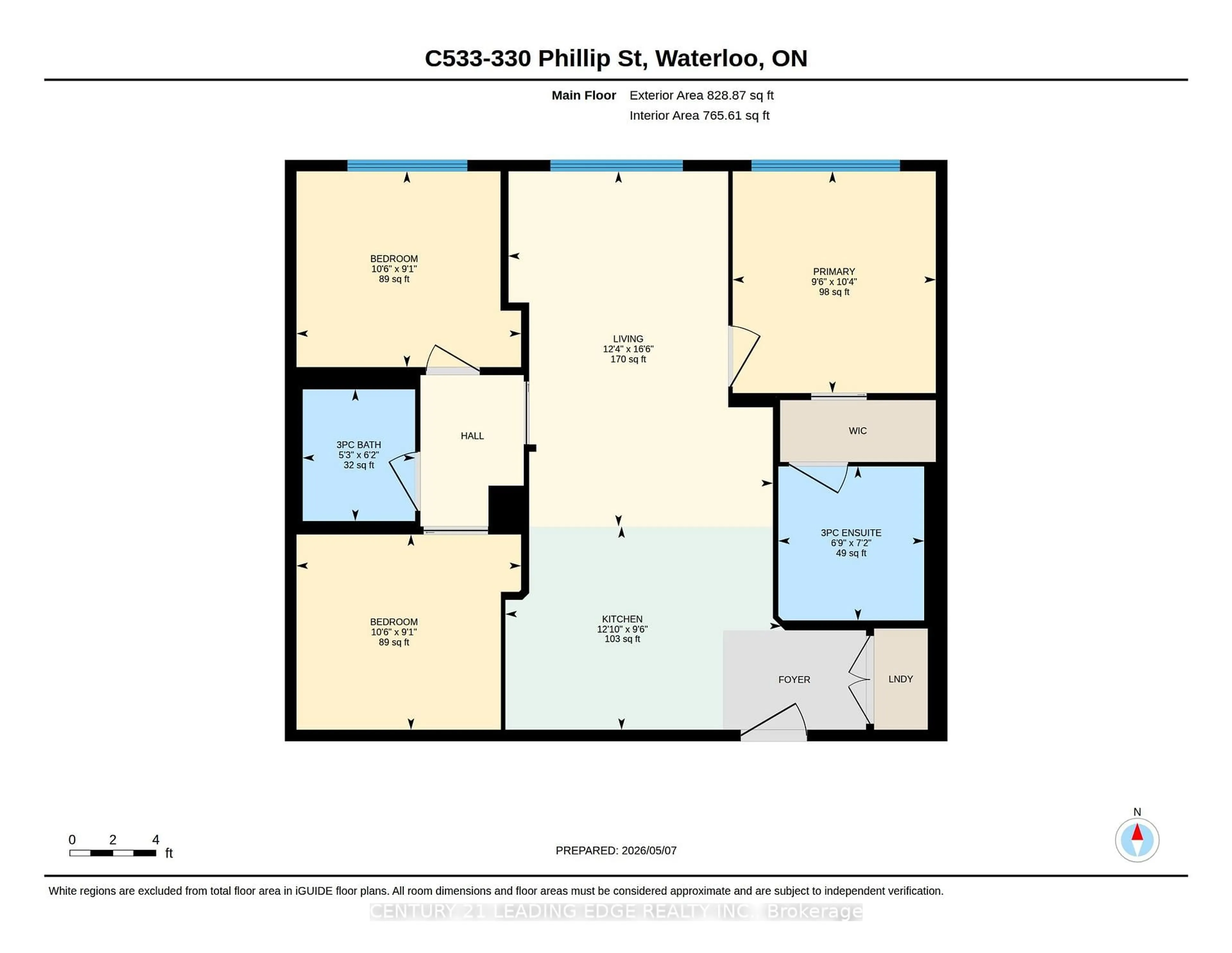 Floor plan for 330 Phillip St #C533, Waterloo Ontario N2L 3W9