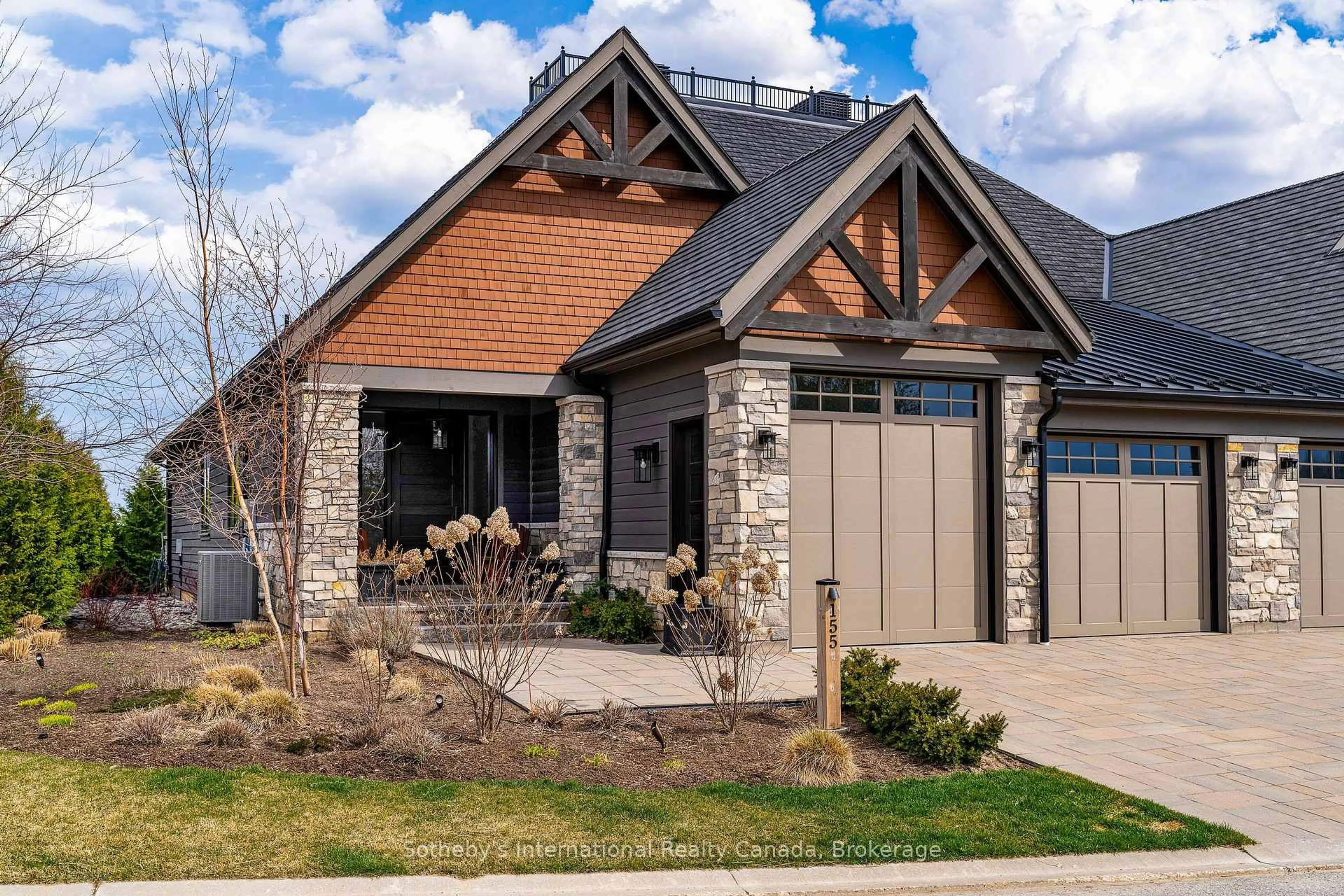 Home with brick exterior material, street for 155 Georgian Bay Lane, Blue Mountains Ontario N0H 1J0