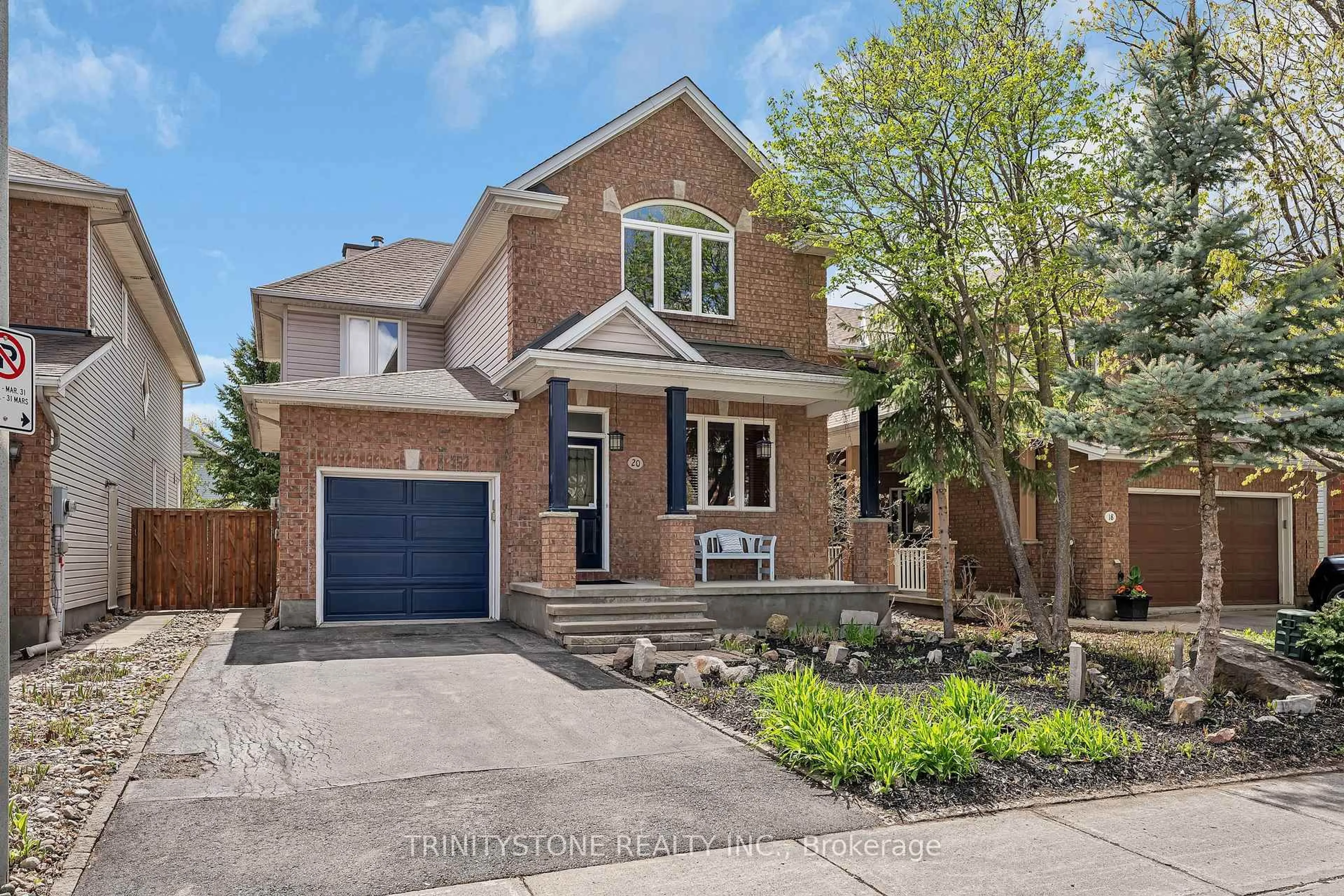 Home with brick exterior material, street for 20 Birkendale Dr, Kanata Ontario K2K 2X6