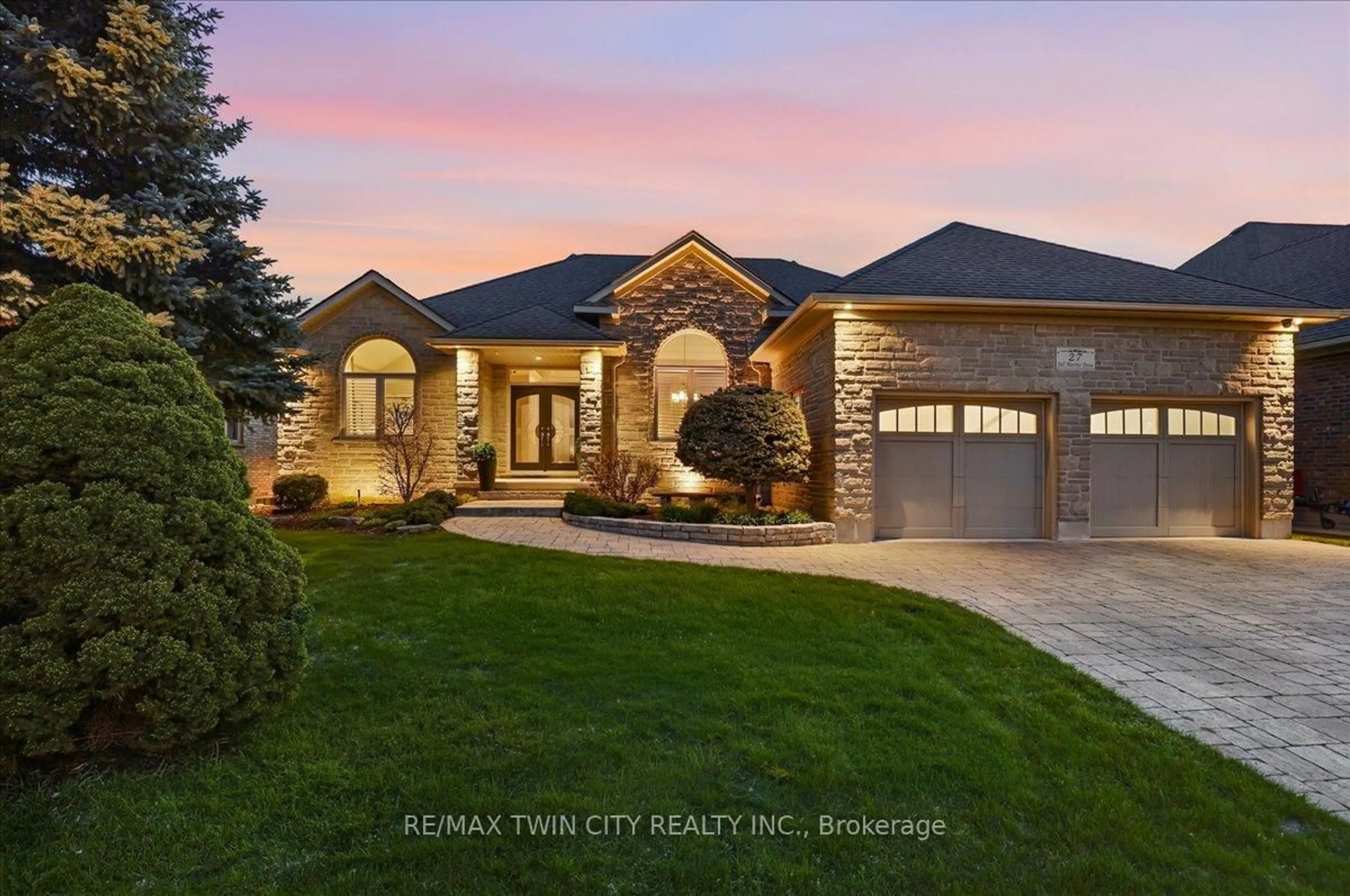 Home with brick exterior material, street for 27 Fall Harvest Dr, Kitchener Ontario N2P 2M2