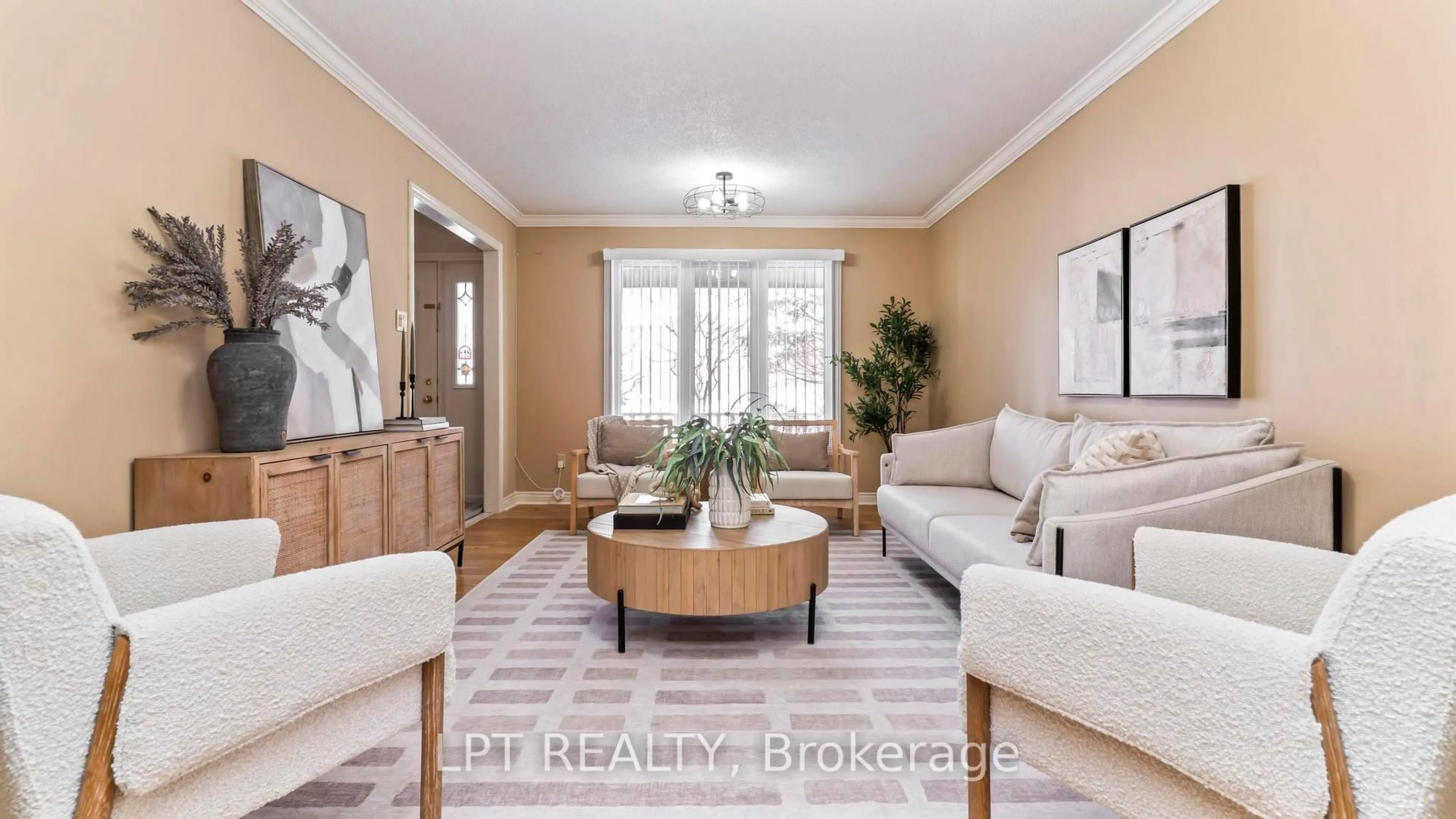Living room with furniture, wood/laminate floor for 488 Sunnyside Cres, London North Ontario N5X 3N7