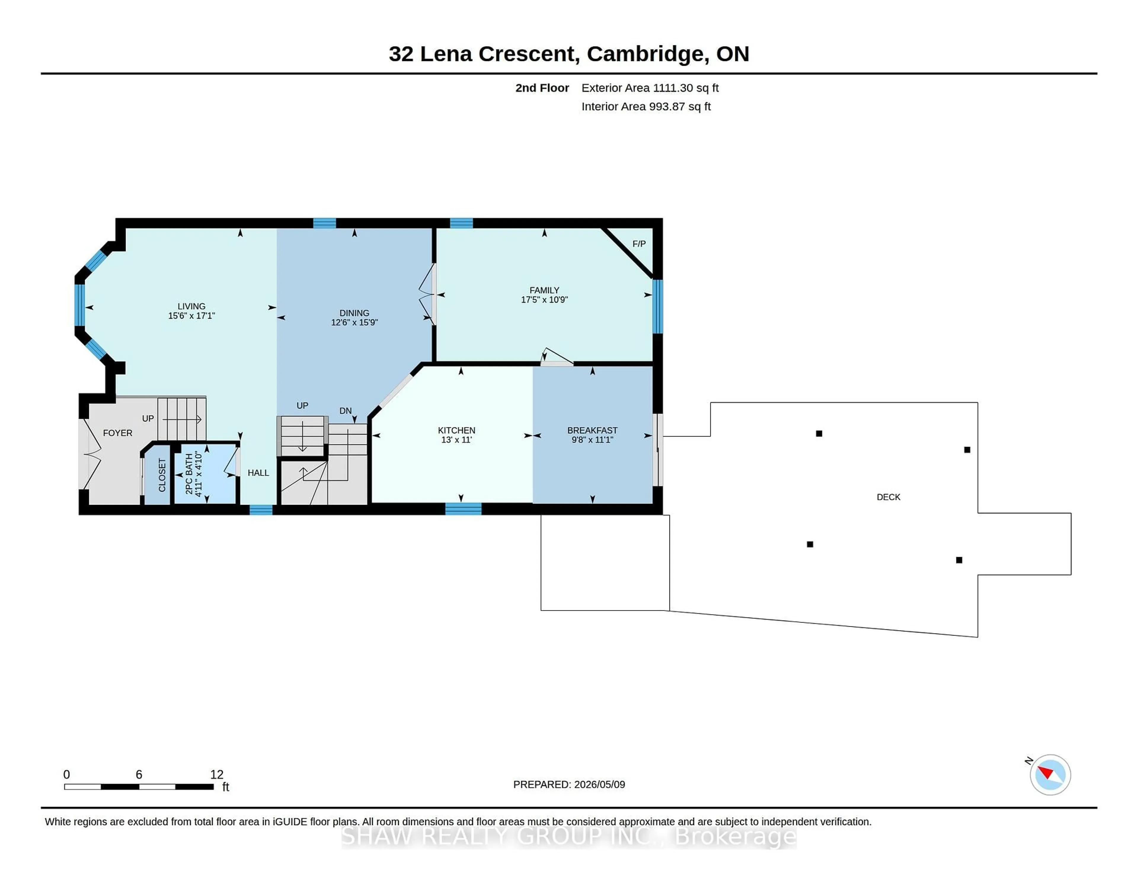 Floor plan for 32 Lena Cres, Cambridge Ontario N1R 8P4