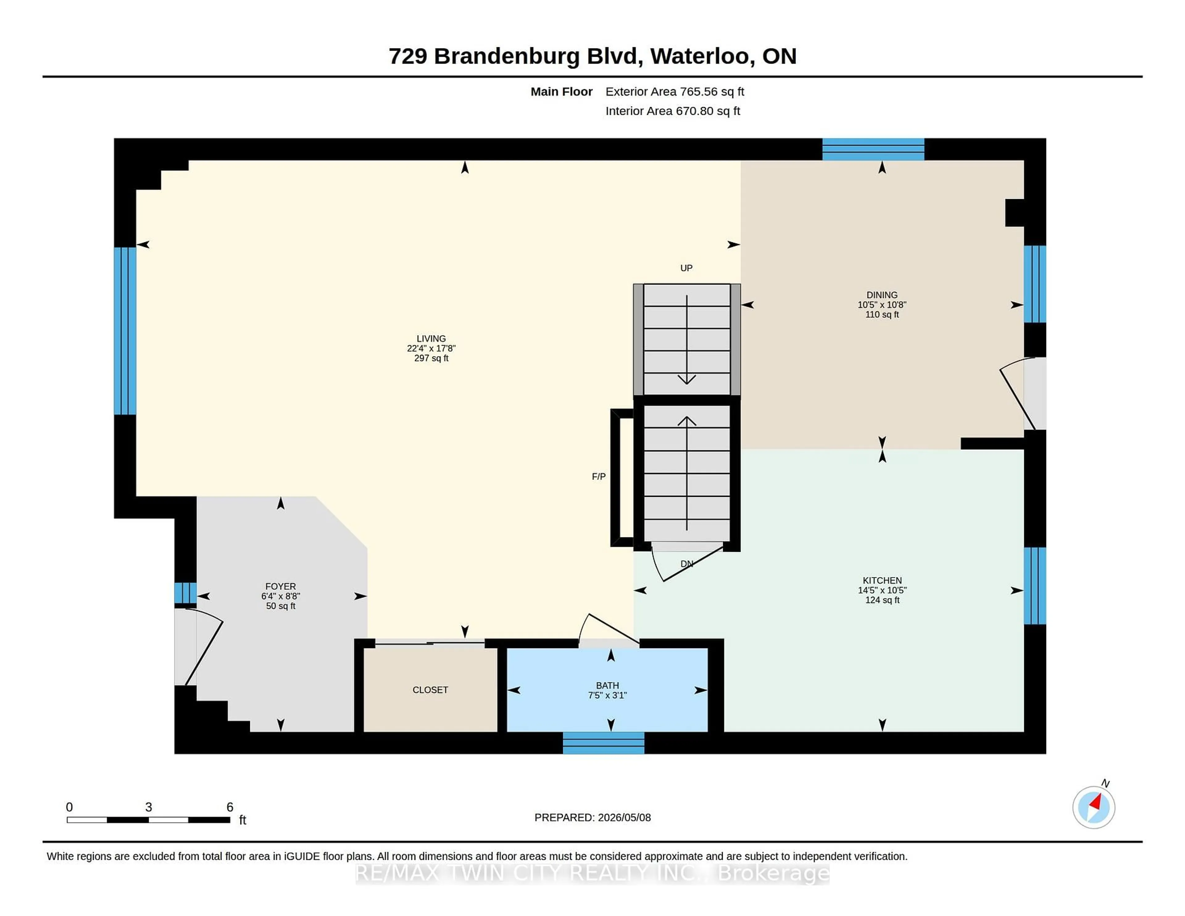 Floor plan for 729 Brandenburg Blvd, Waterloo Ontario N2T 2V4