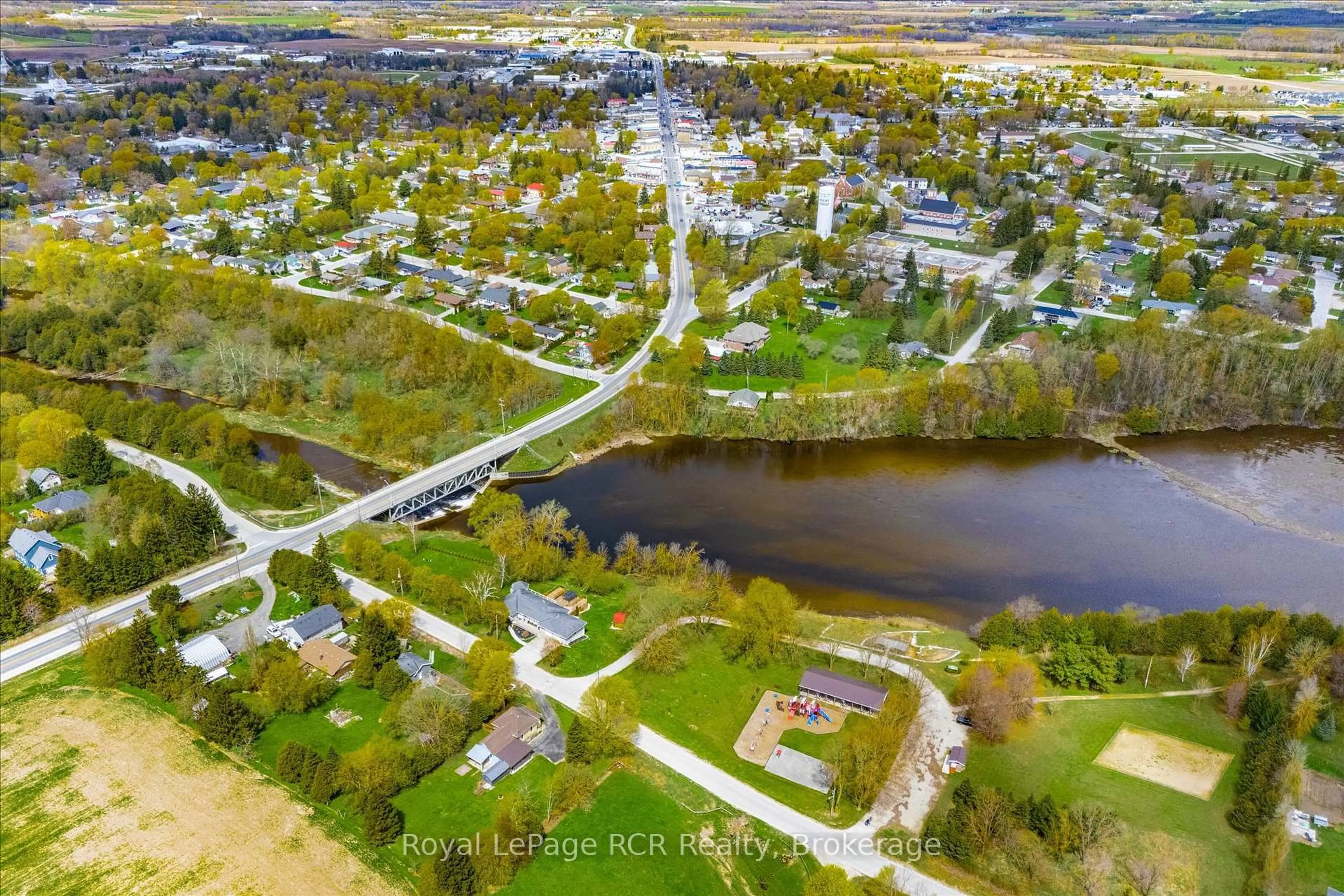 A pic from outside/outdoor area/front of a property/back of a property/a pic from drone, water/lake/river/ocean view for 160 Murphy St, Wellington North Ontario N0G 2L3