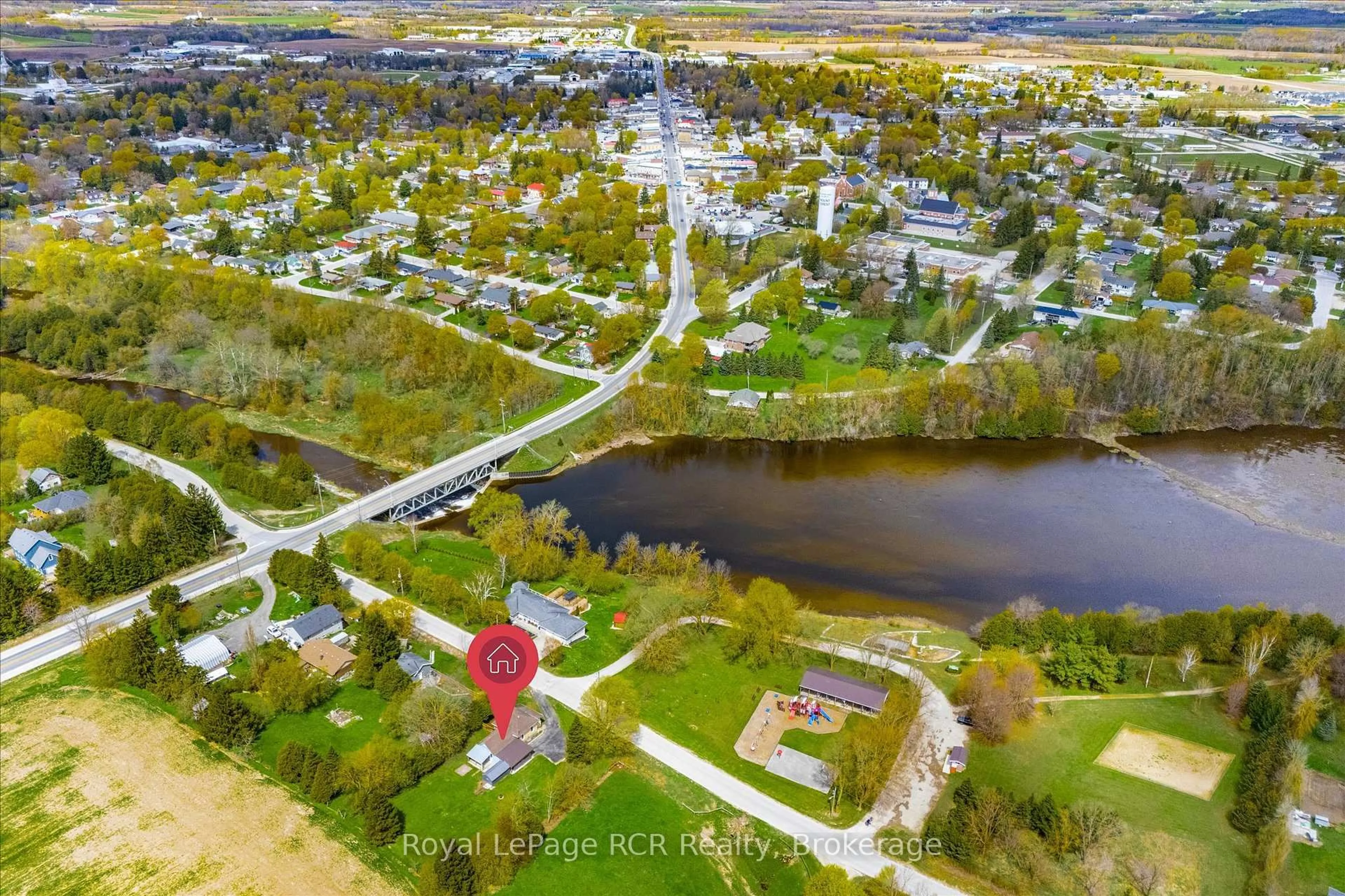A pic from outside/outdoor area/front of a property/back of a property/a pic from drone, water/lake/river/ocean view for 160 Murphy St, Wellington North Ontario N0G 2L3