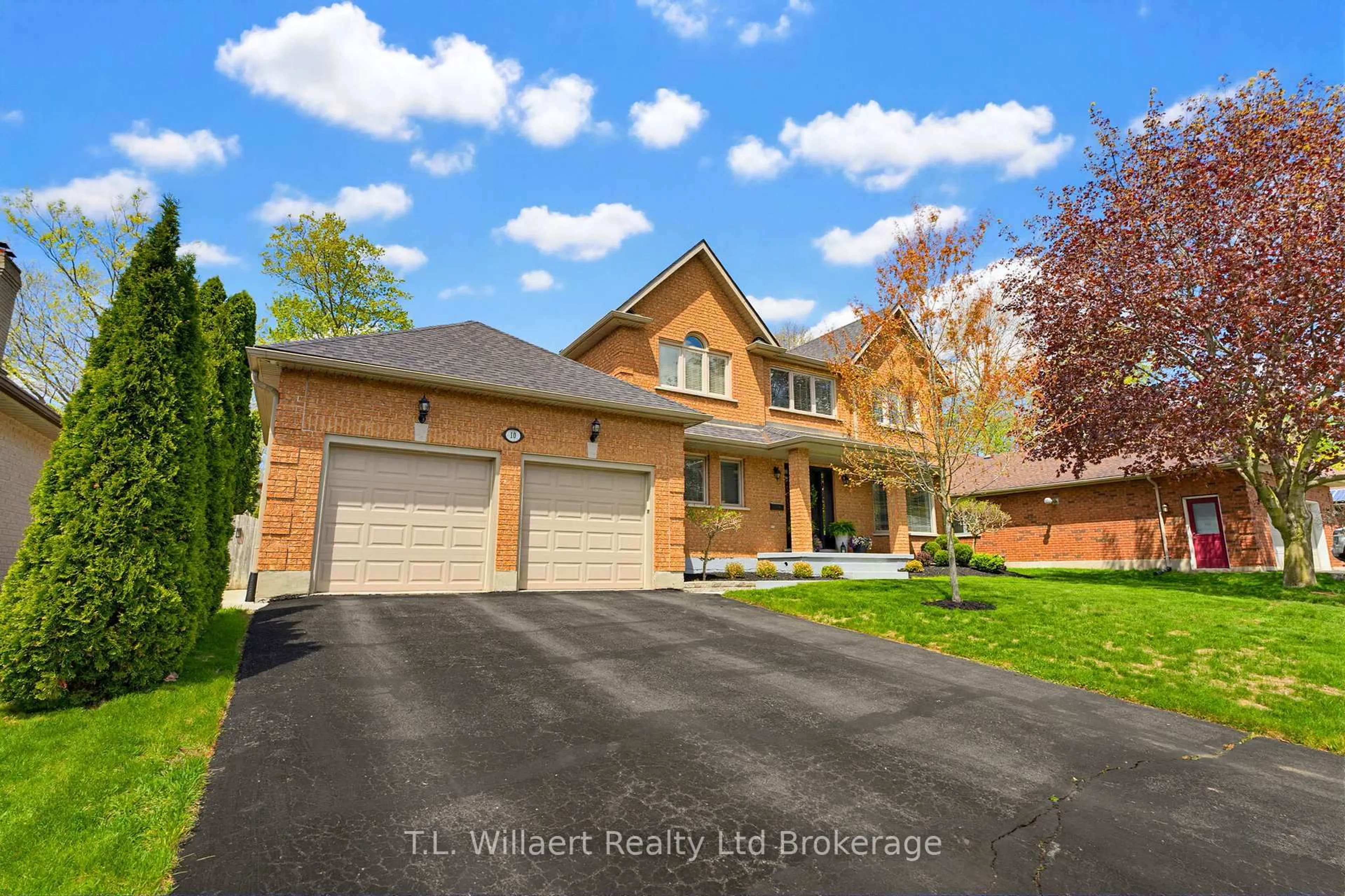Home with brick exterior material, street for 10 Woodside Dr, Tillsonburg Ontario N4G 5P9