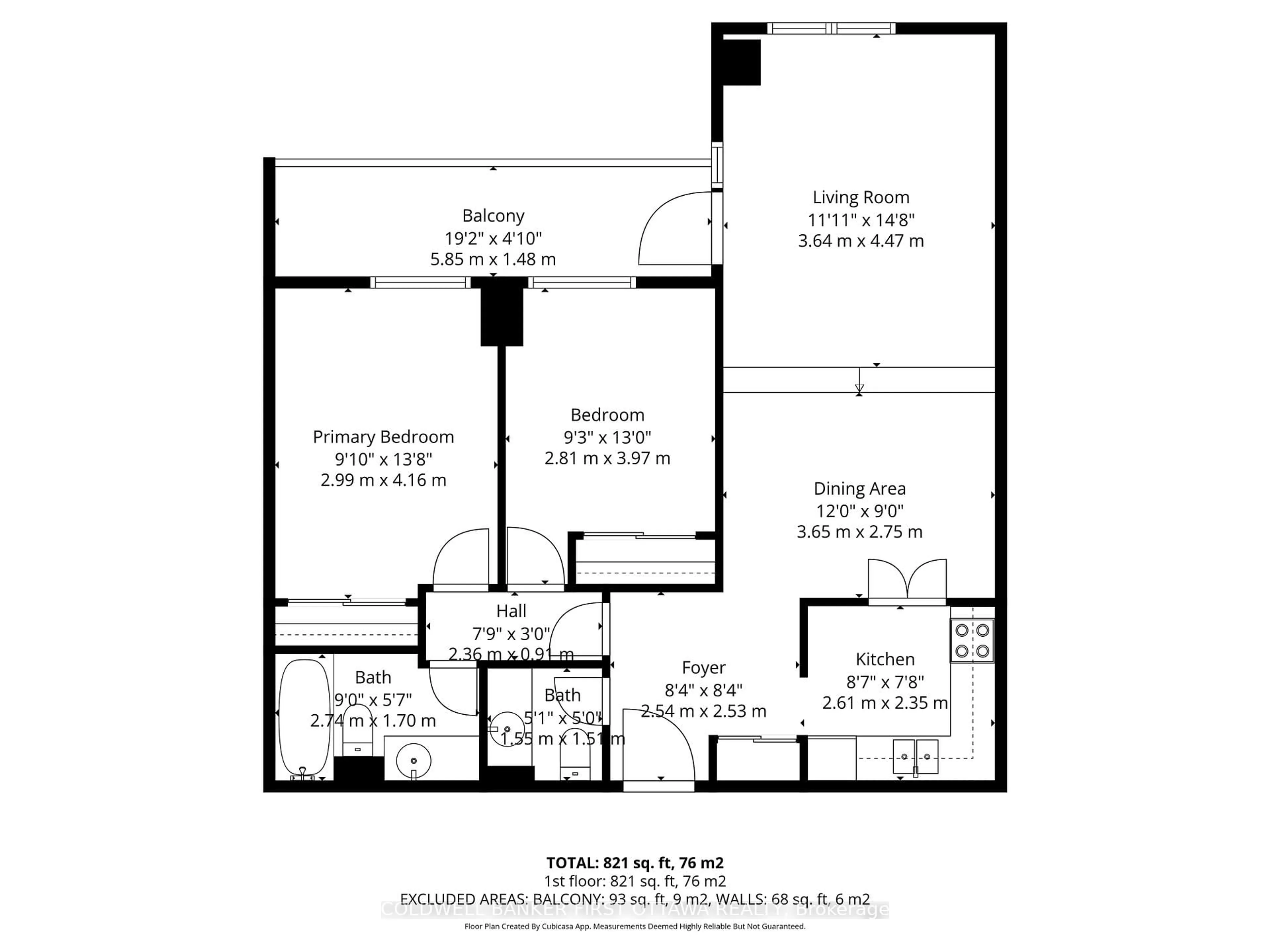 Floor plan for 1100 Ambleside Dr #411, Ottawa Ontario K2B 8G6