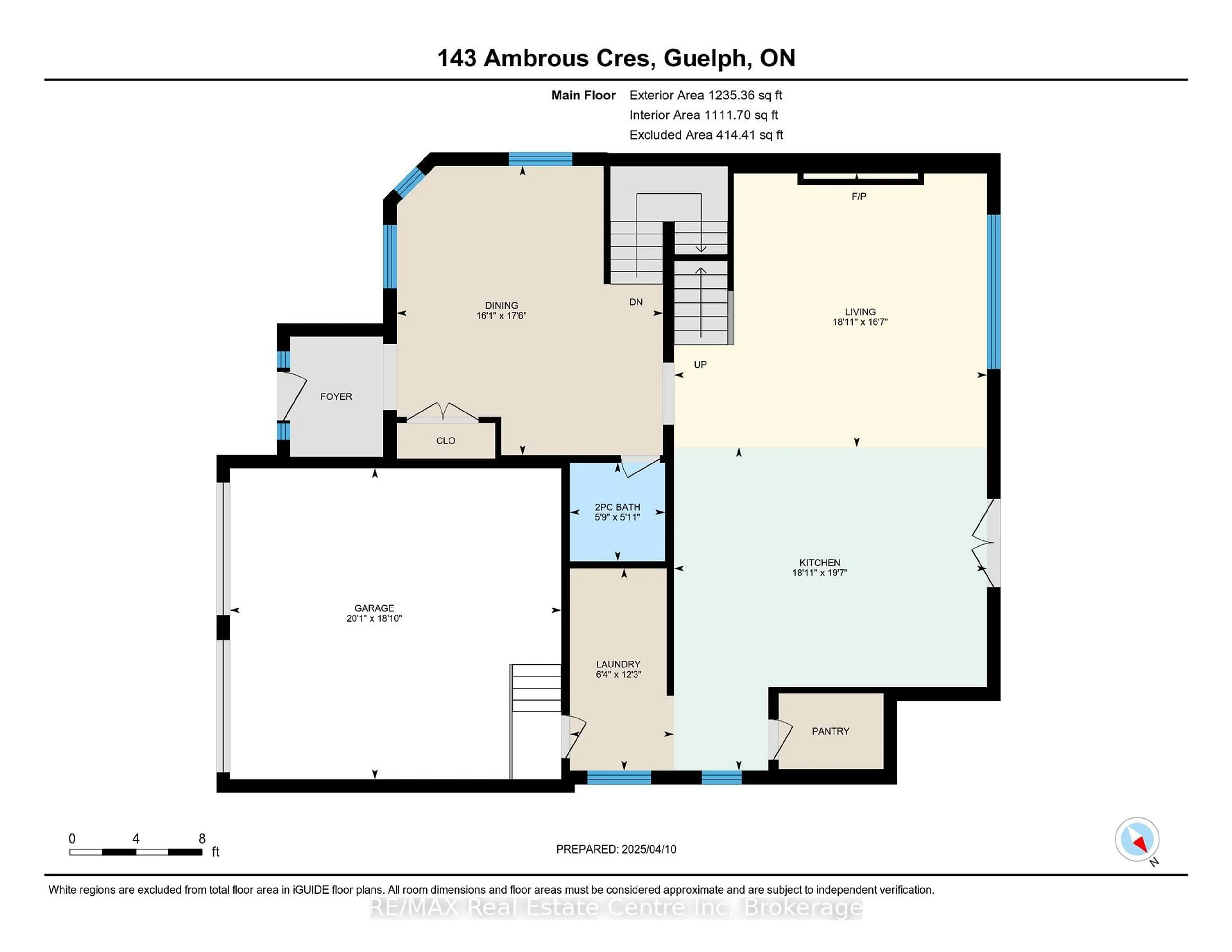 Floor plan for 143 Ambrous Cres, Guelph Ontario N1L 1H6