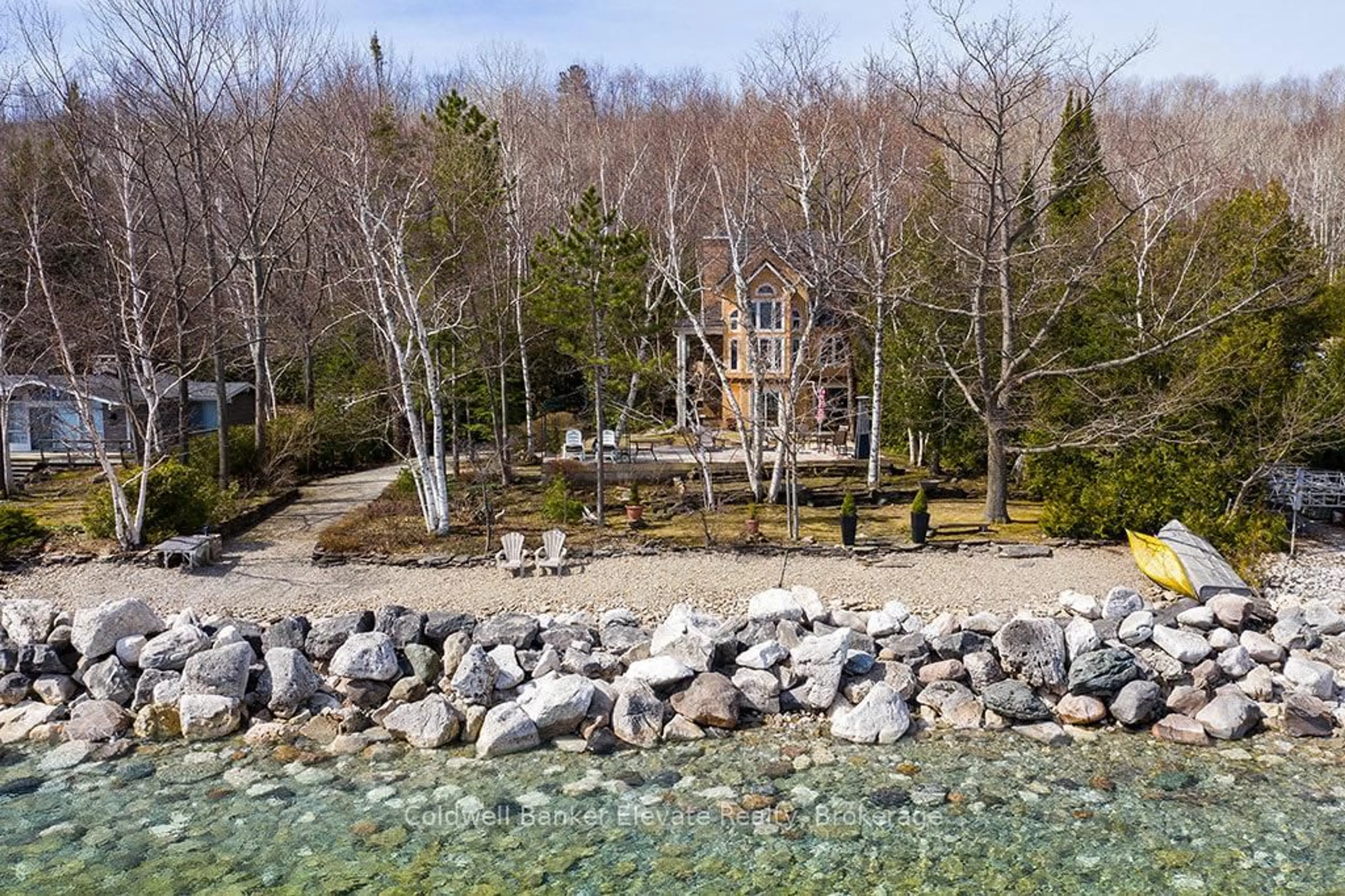 A pic from outside/outdoor area/front of a property/back of a property/a pic from drone, water/lake/river/ocean view for 504553 Grey 1 Rd, Georgian Bluffs Ontario N0H 2T0