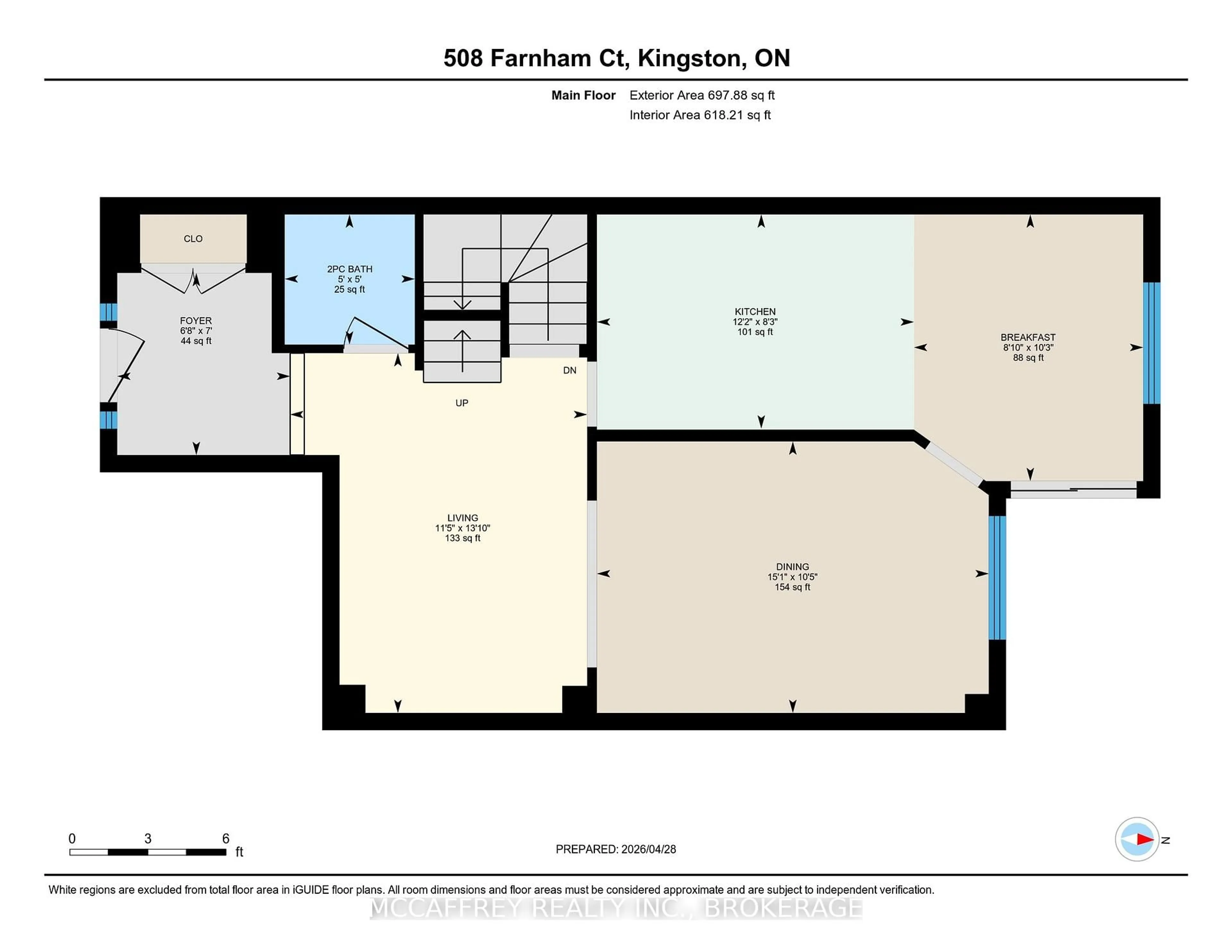 Floor plan for 508 Farnham Crt, Kingston Ontario K7M 8Y1