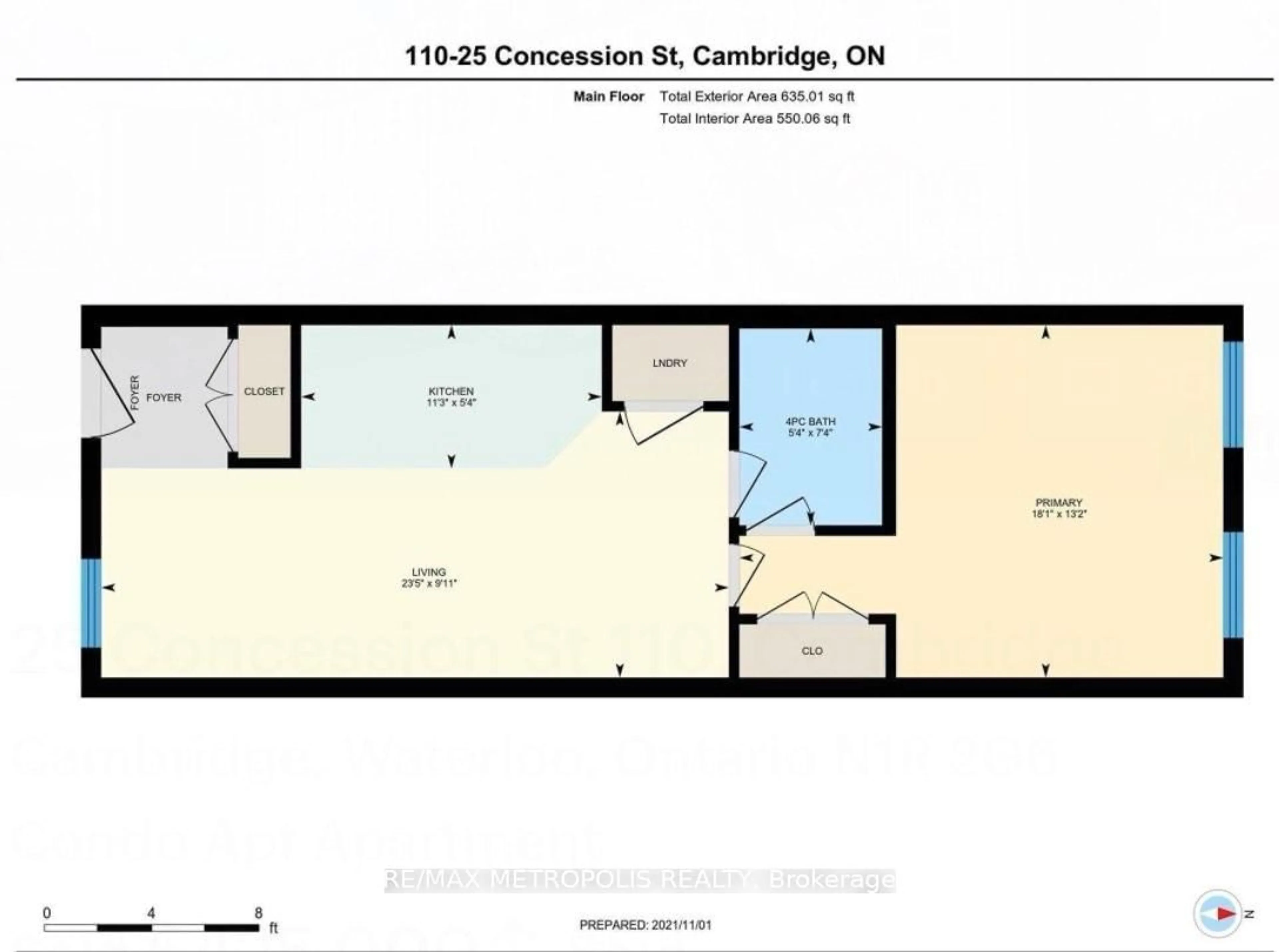 Floor plan for 25 Concession St #110, Cambridge Ontario N1R 2G6